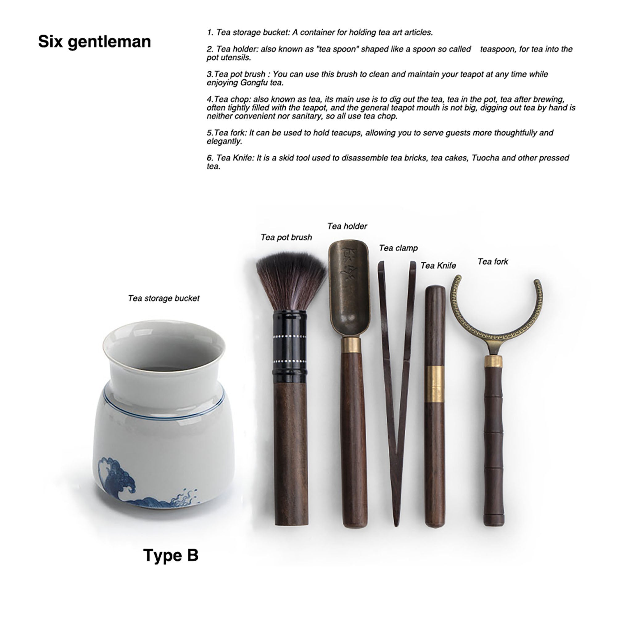 Tonneau à accessoires de thé en porcelaine -Série "Écoute de la mer"