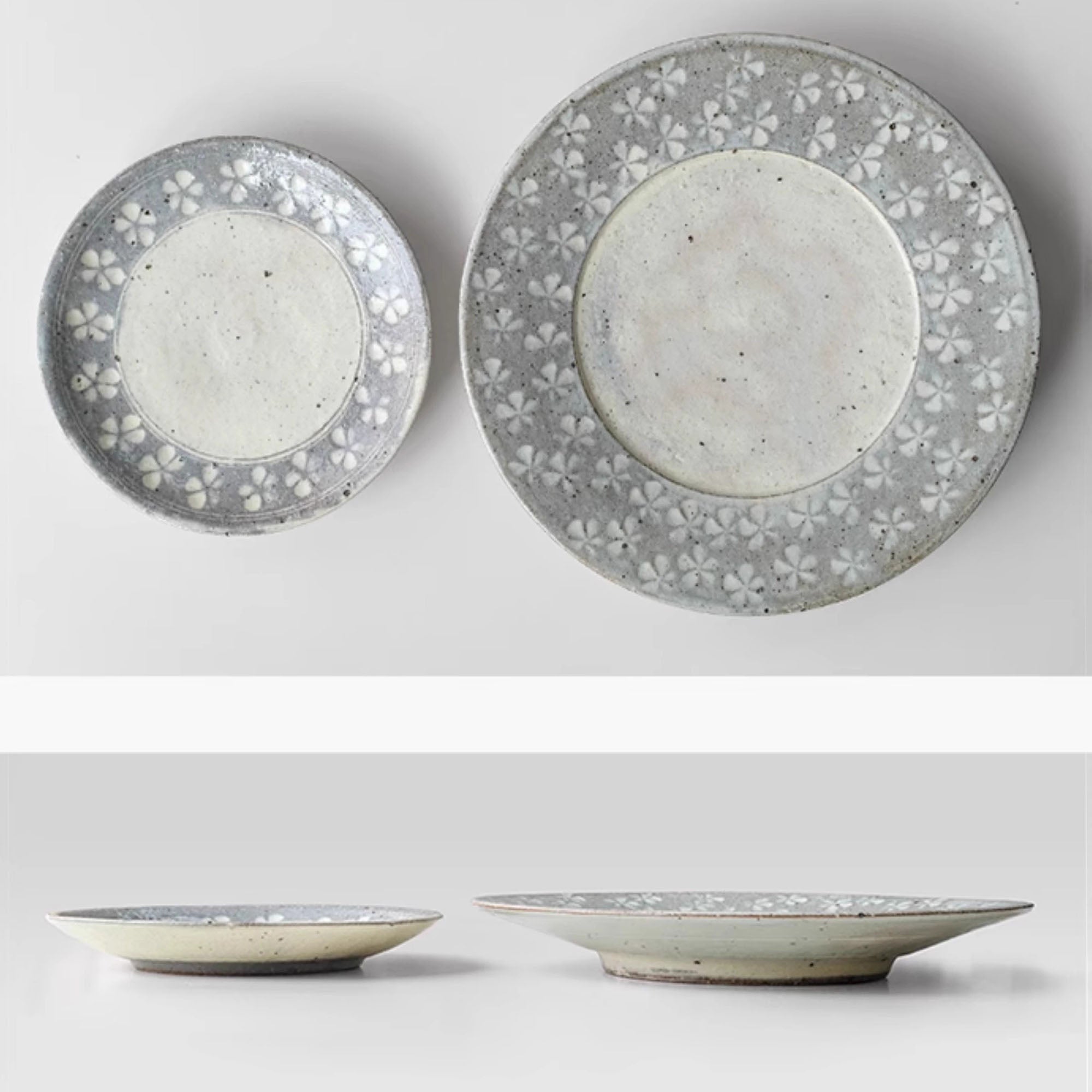 Assiette de Ginpo Mishima avec motif floral
