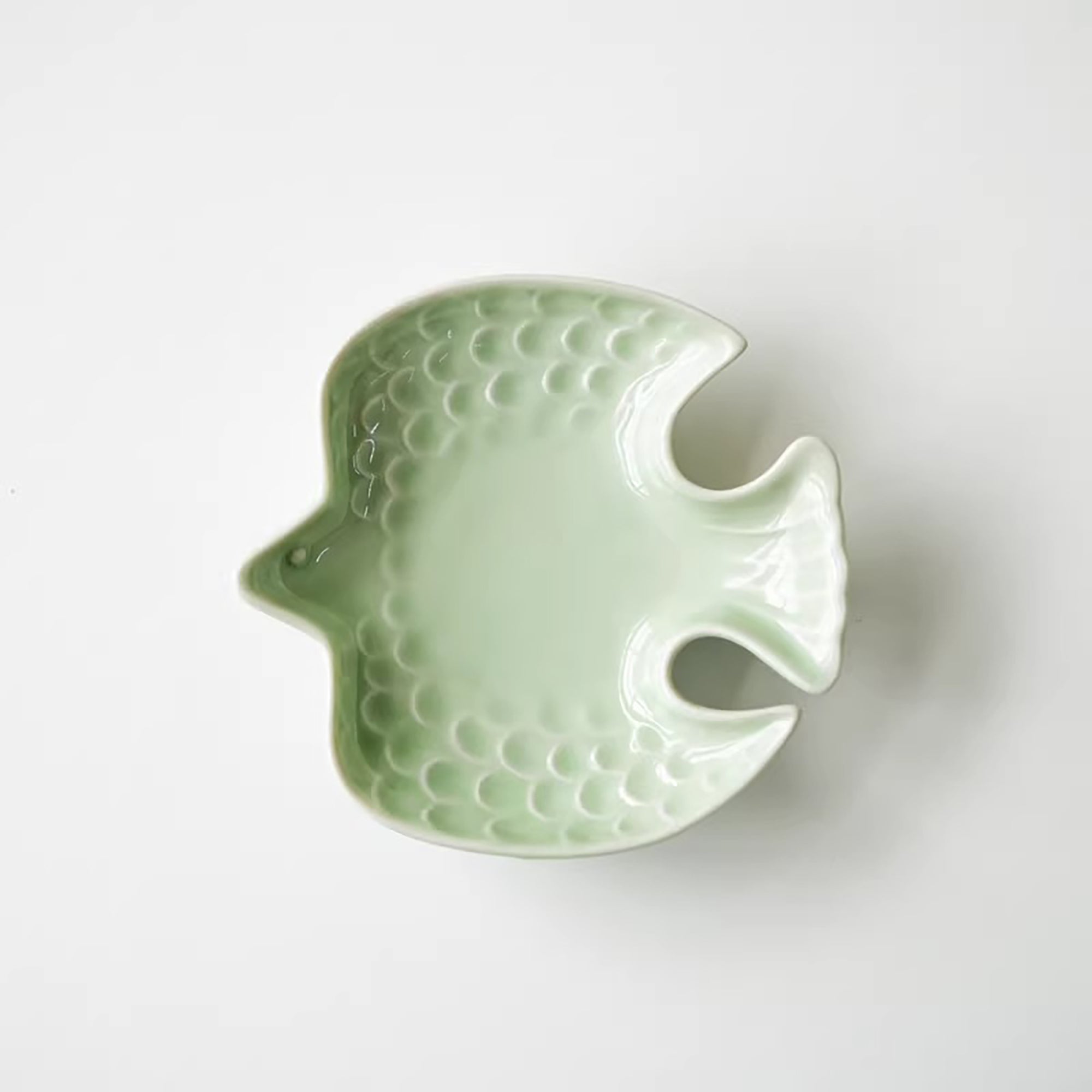 Assiette en céramique Mino-yaki forme oiseau
