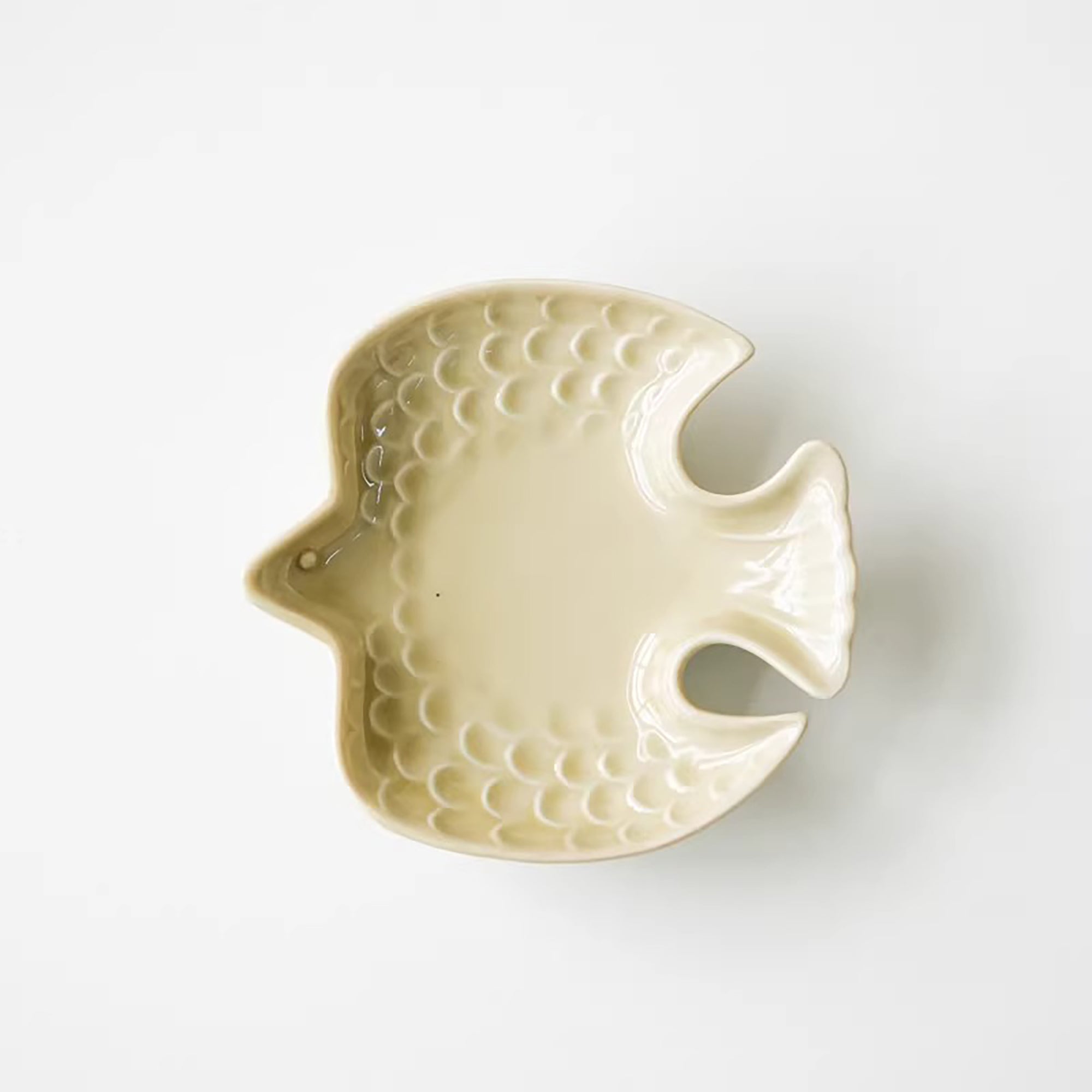 Assiette en céramique Mino-yaki forme oiseau