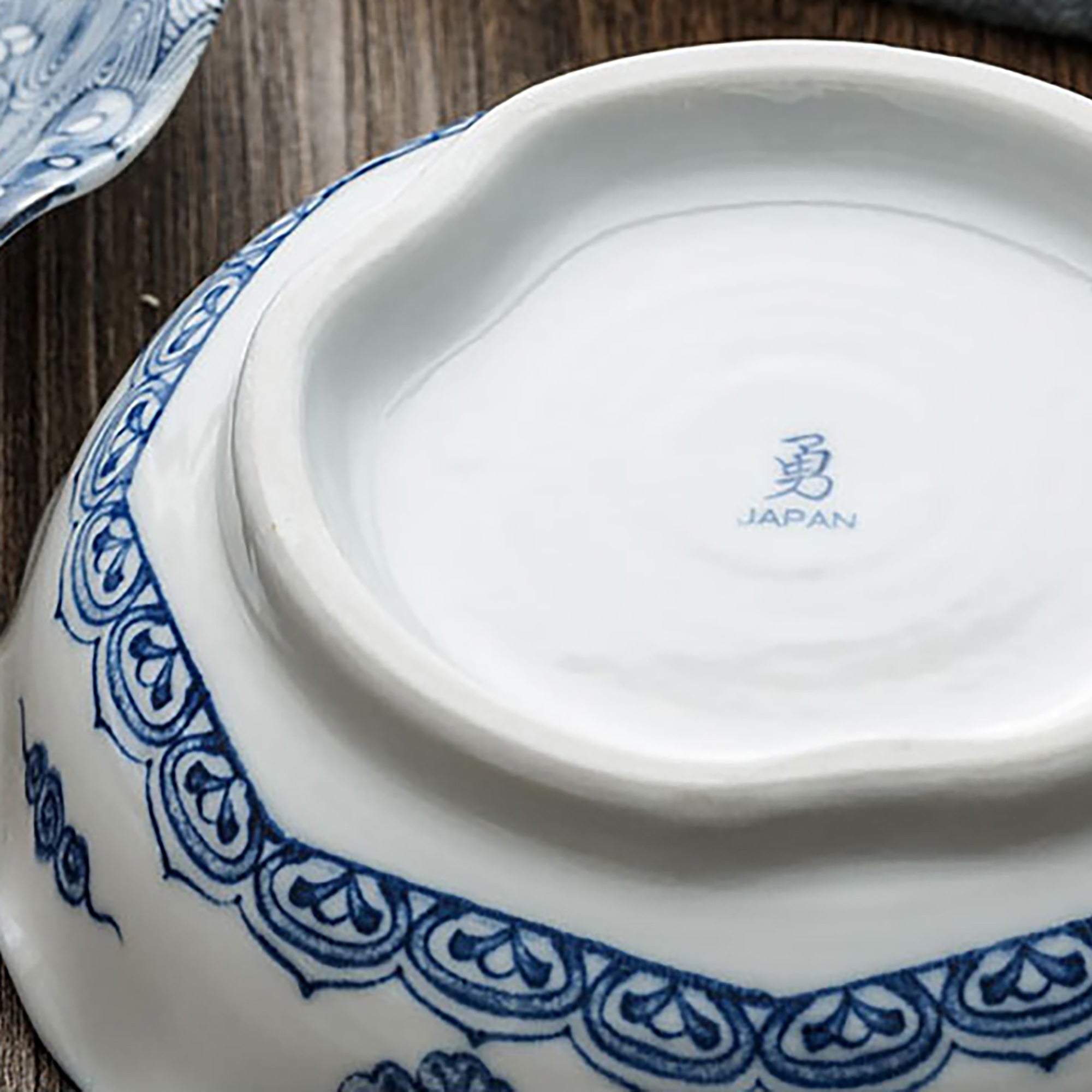 ASSIETTE CREUSE,Bleu-blanc japonais