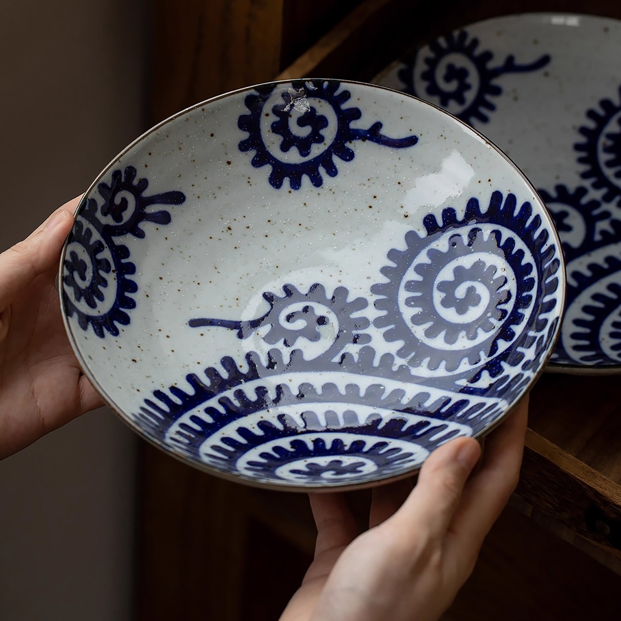 Assiette Minoyaki avec motif tako-karakusa