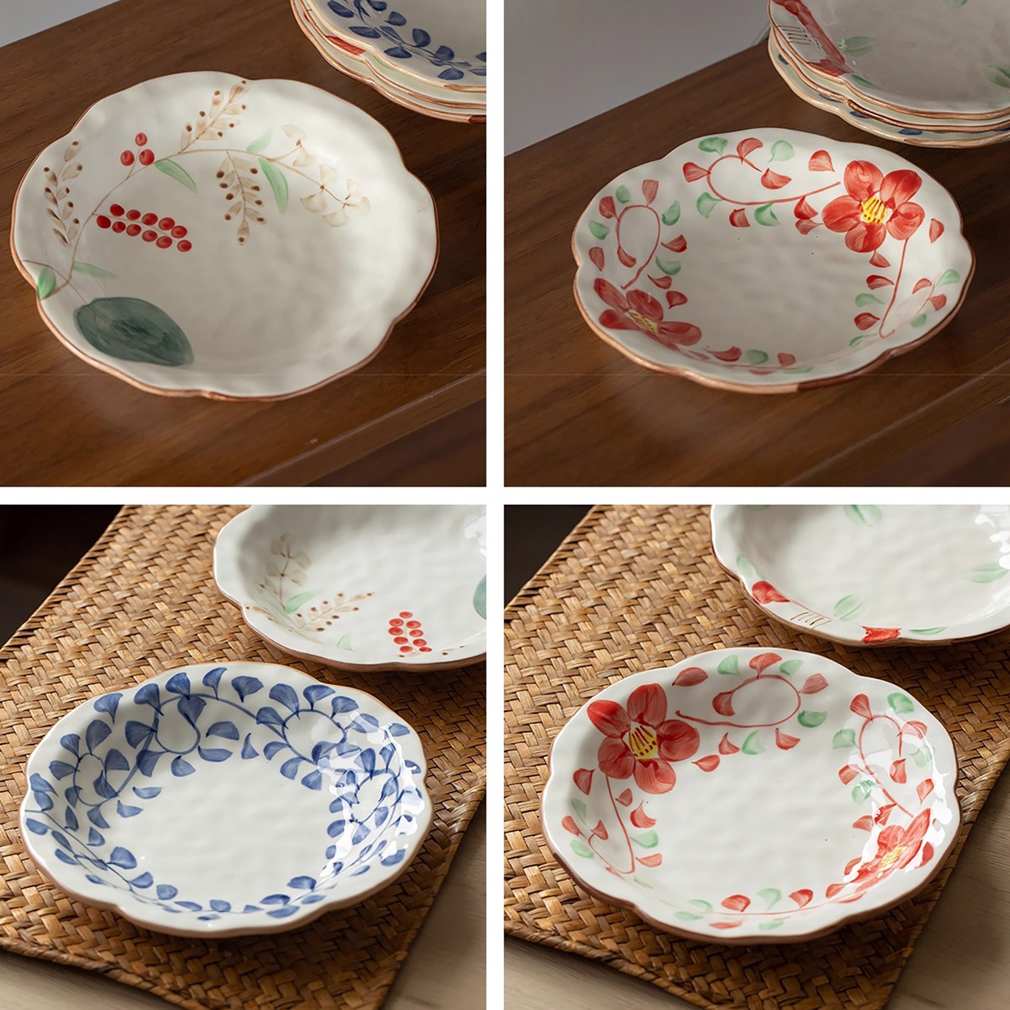 Assiette Minoyaki en forme fleur
