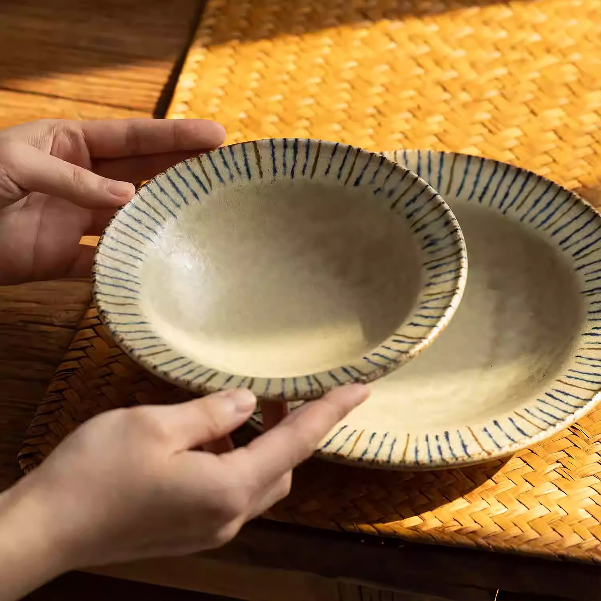 Vaisselle Mino-yaki motif “aiguilles de pin Tokusa”