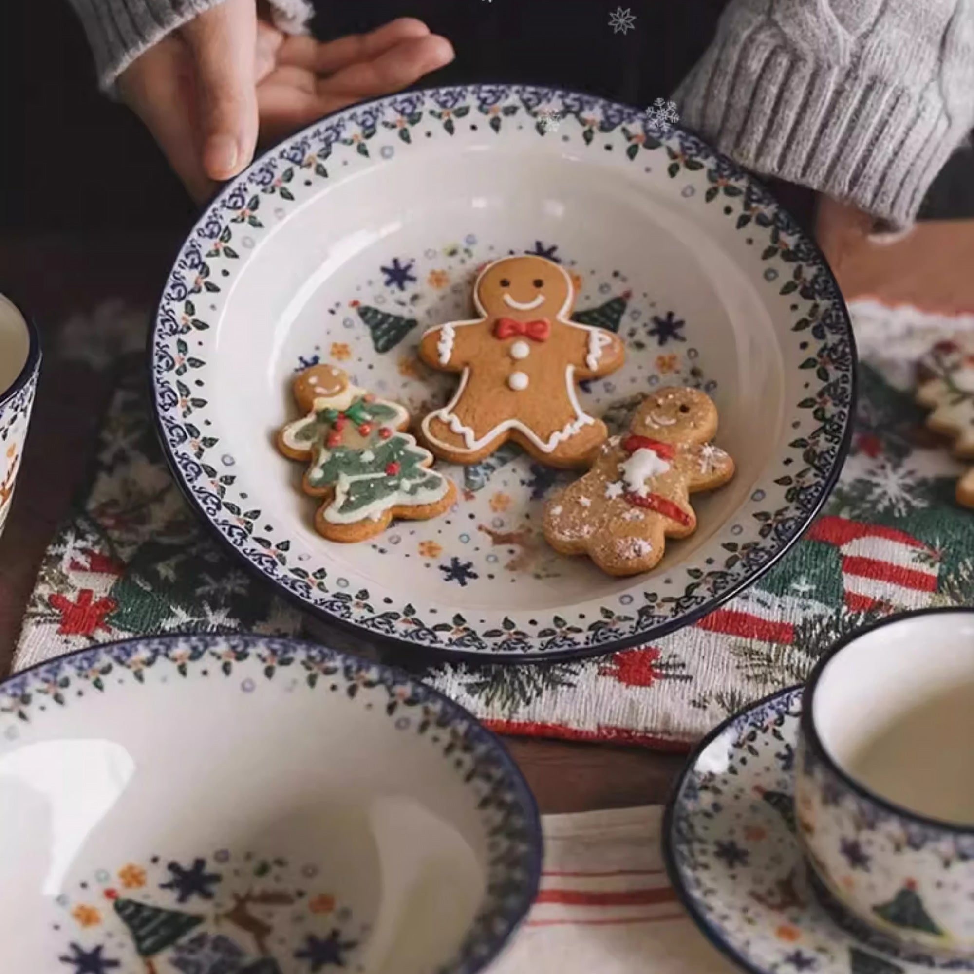 Assiette en céramique style vintage de Noël