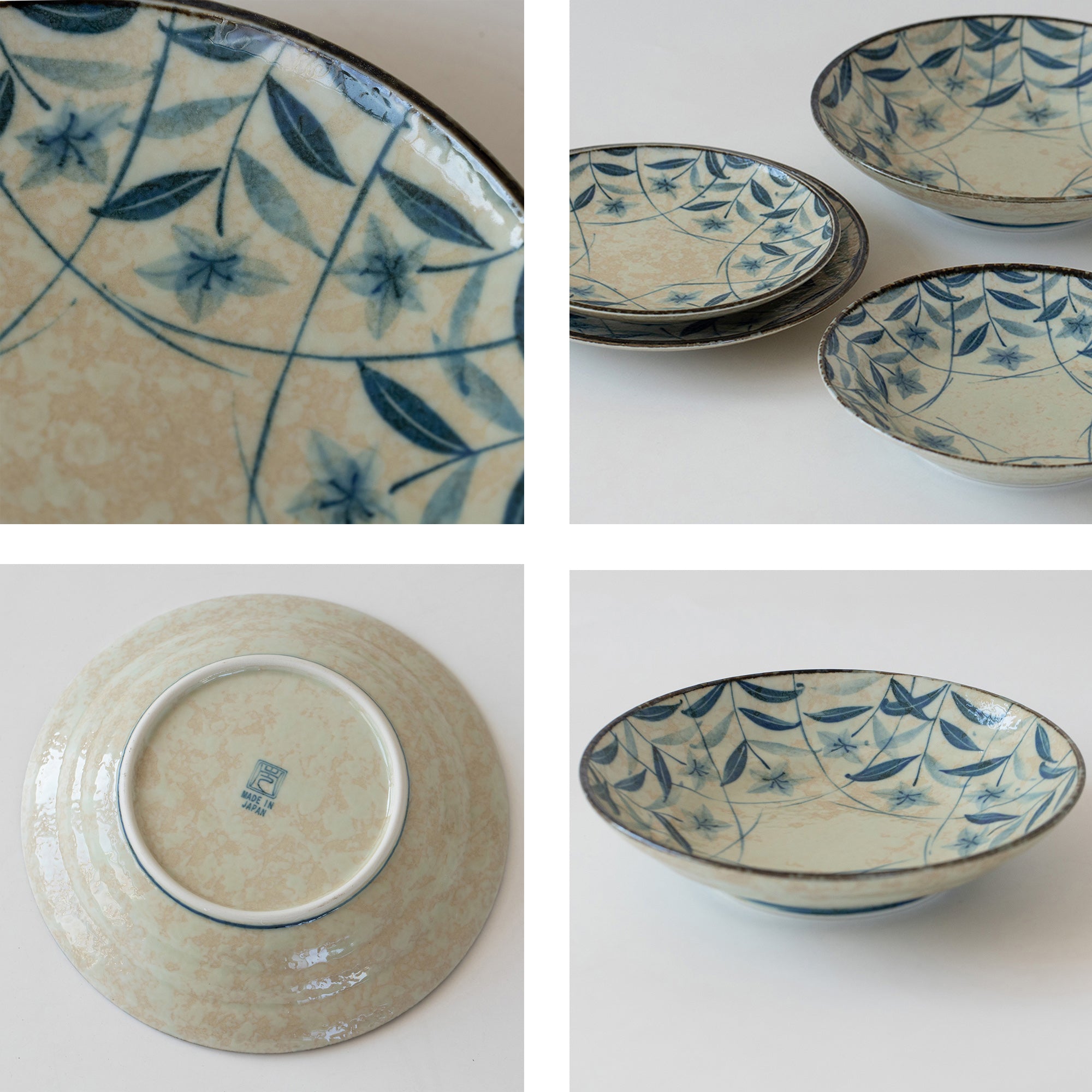 assiette plate vintage campanules bleu