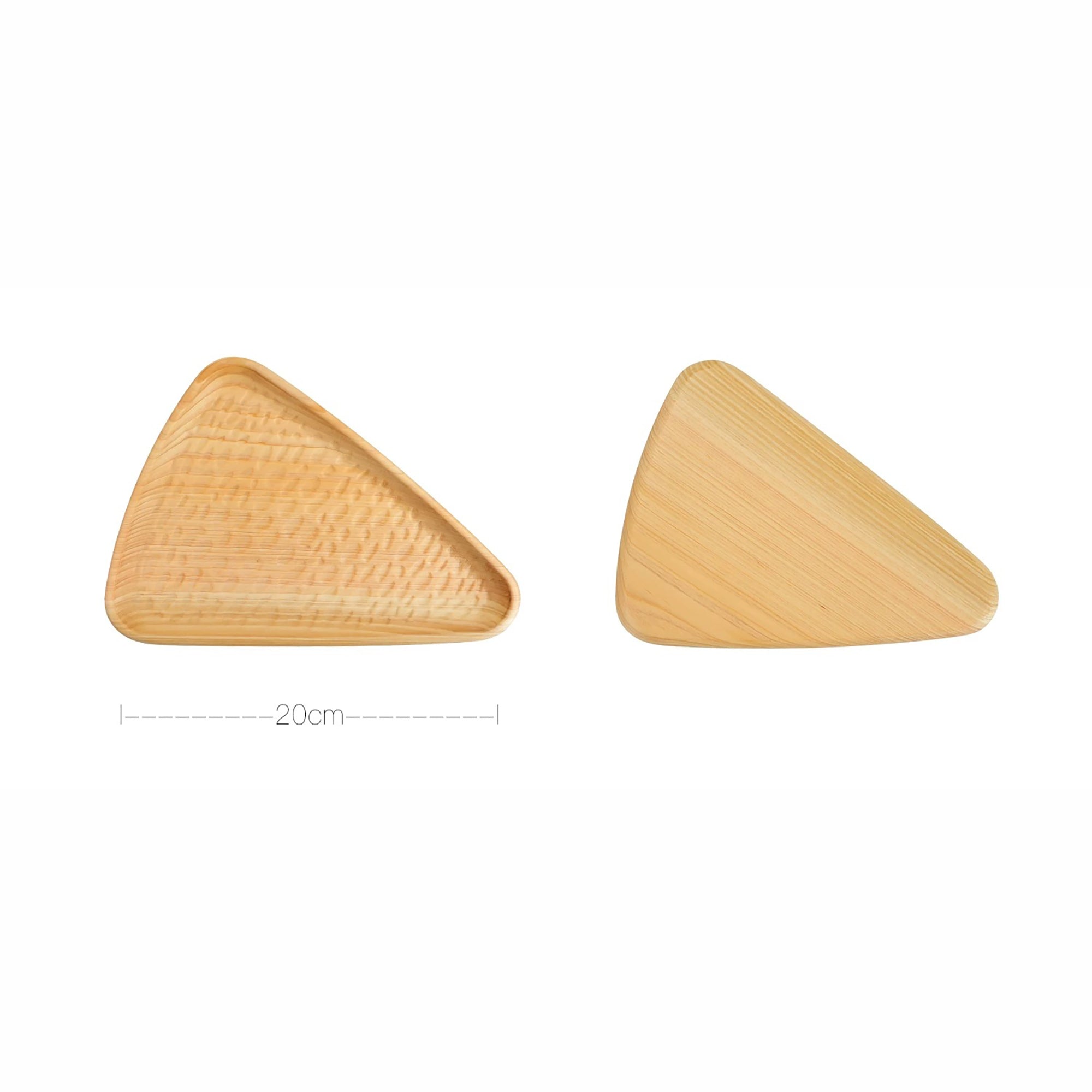 Assiette triangulaire en bois Hinoki massif martelé