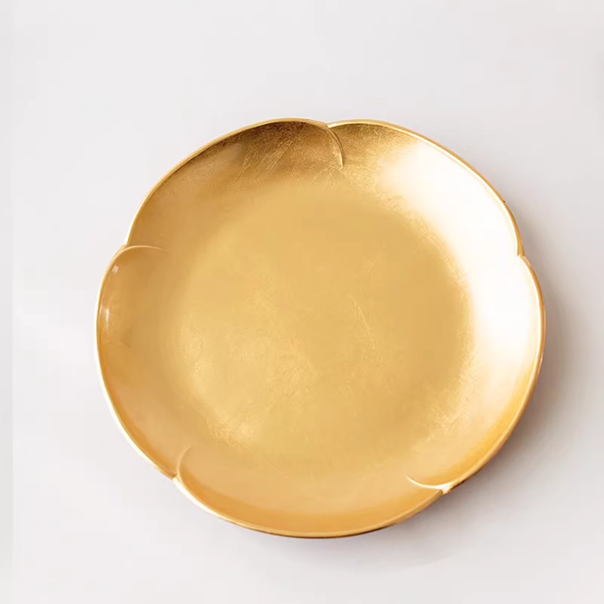Assiette Yamanaka laque feuille d’or forme fleur