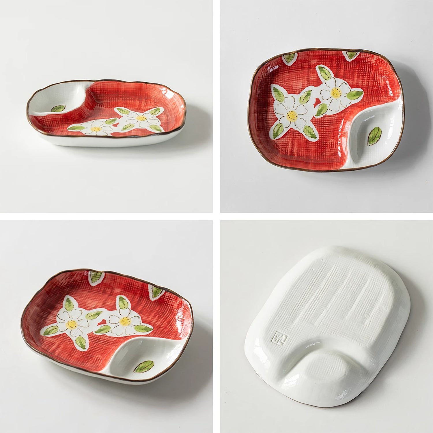 Assiette compartimentée en céramique Minoyaki