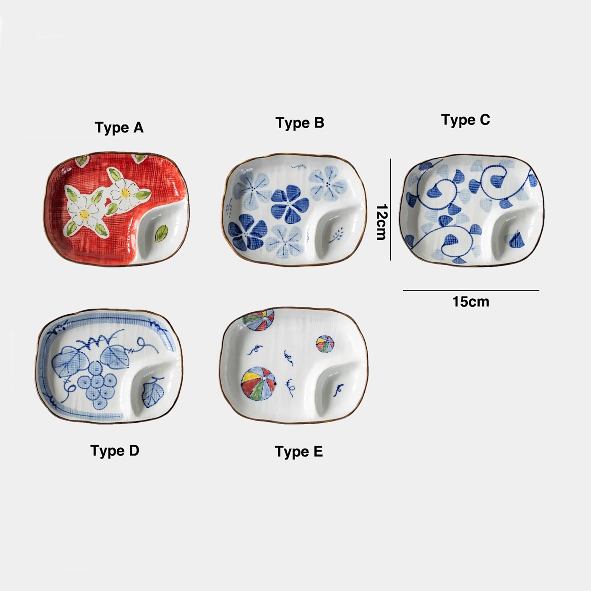 Assiette compartimentée en céramique Minoyaki