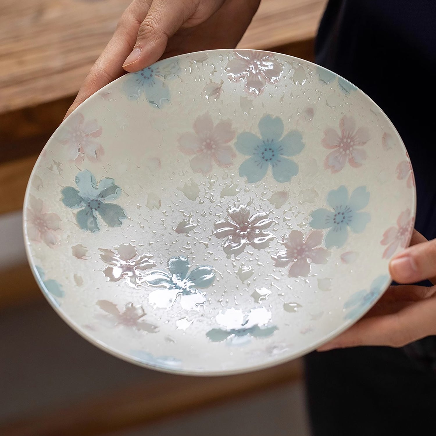 Assiette en céramique Minoyaki avec Émail nacré