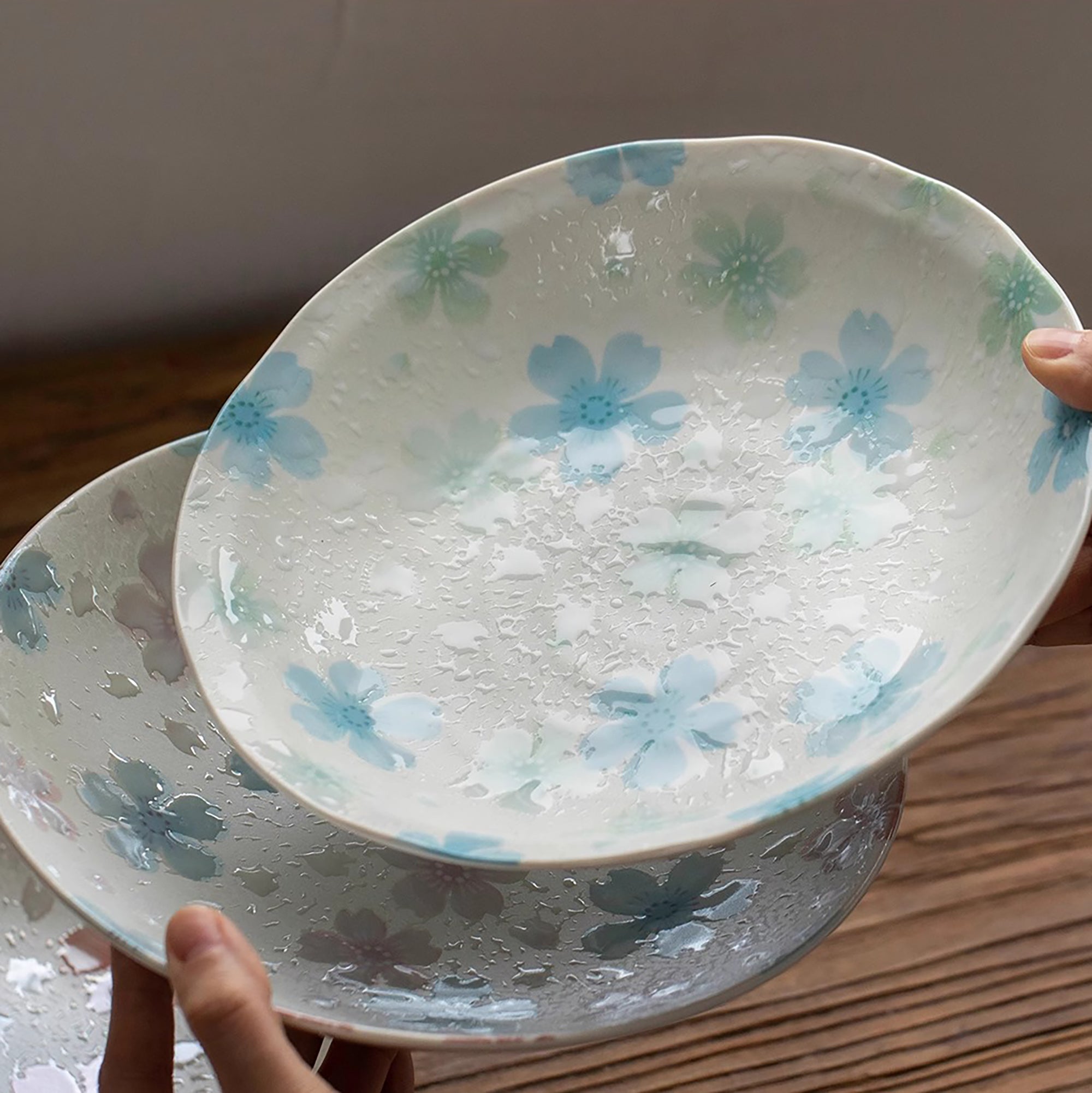 Assiette en céramique Minoyaki avec Émail nacré