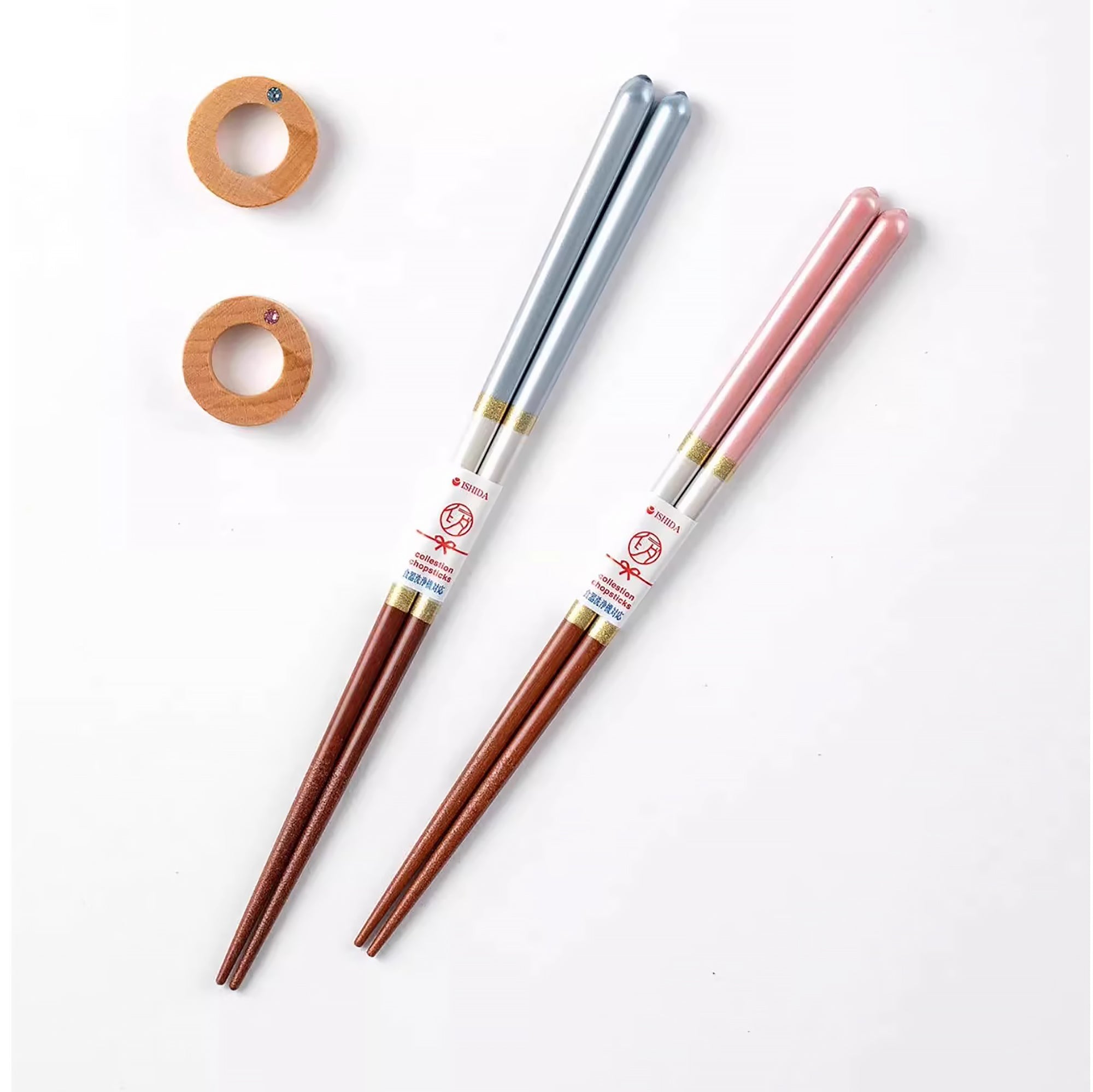 Baguettes Ishida en bois naturel avec coffret cadeau