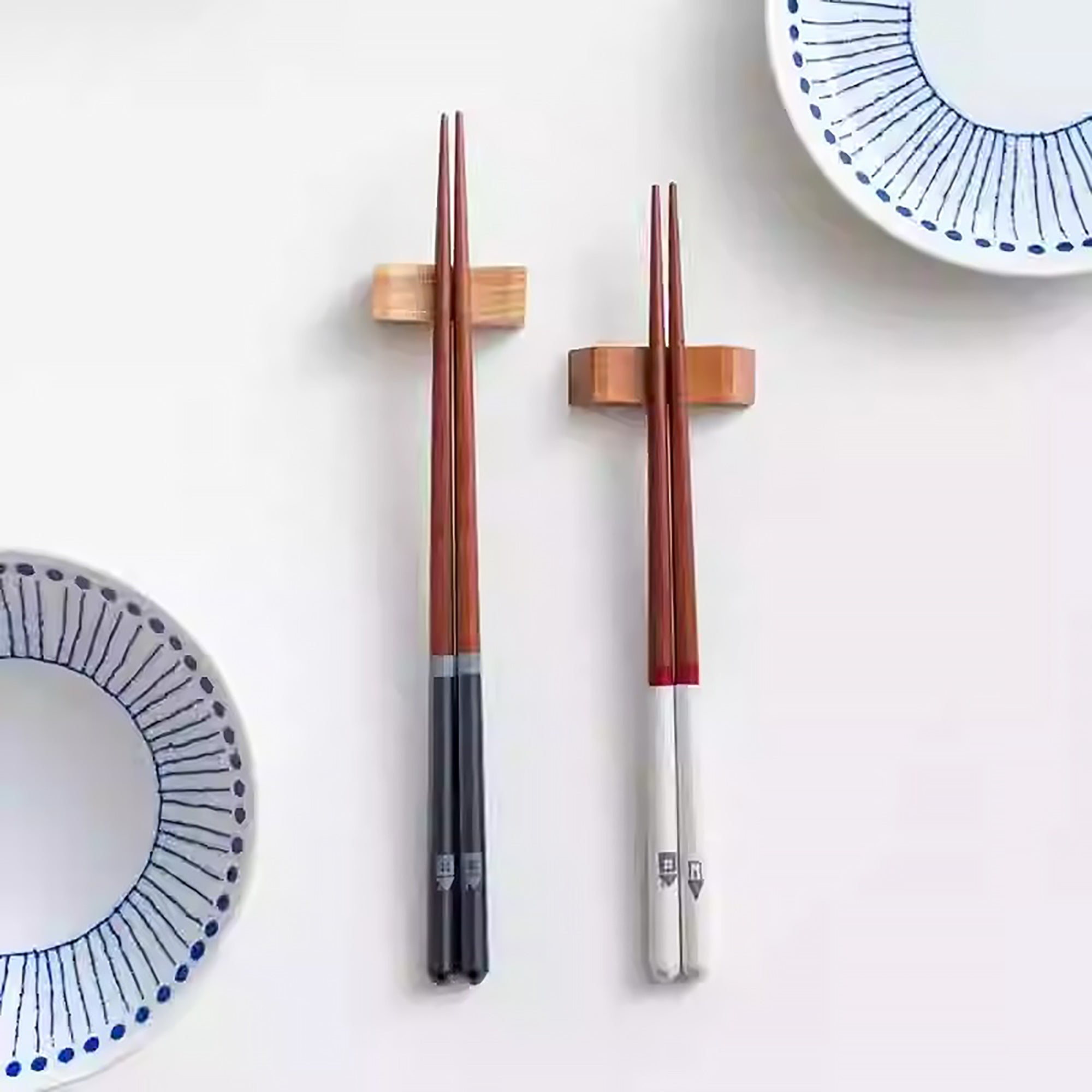 Baguettes en bois naturel Ishida avec Thème “Happy life”