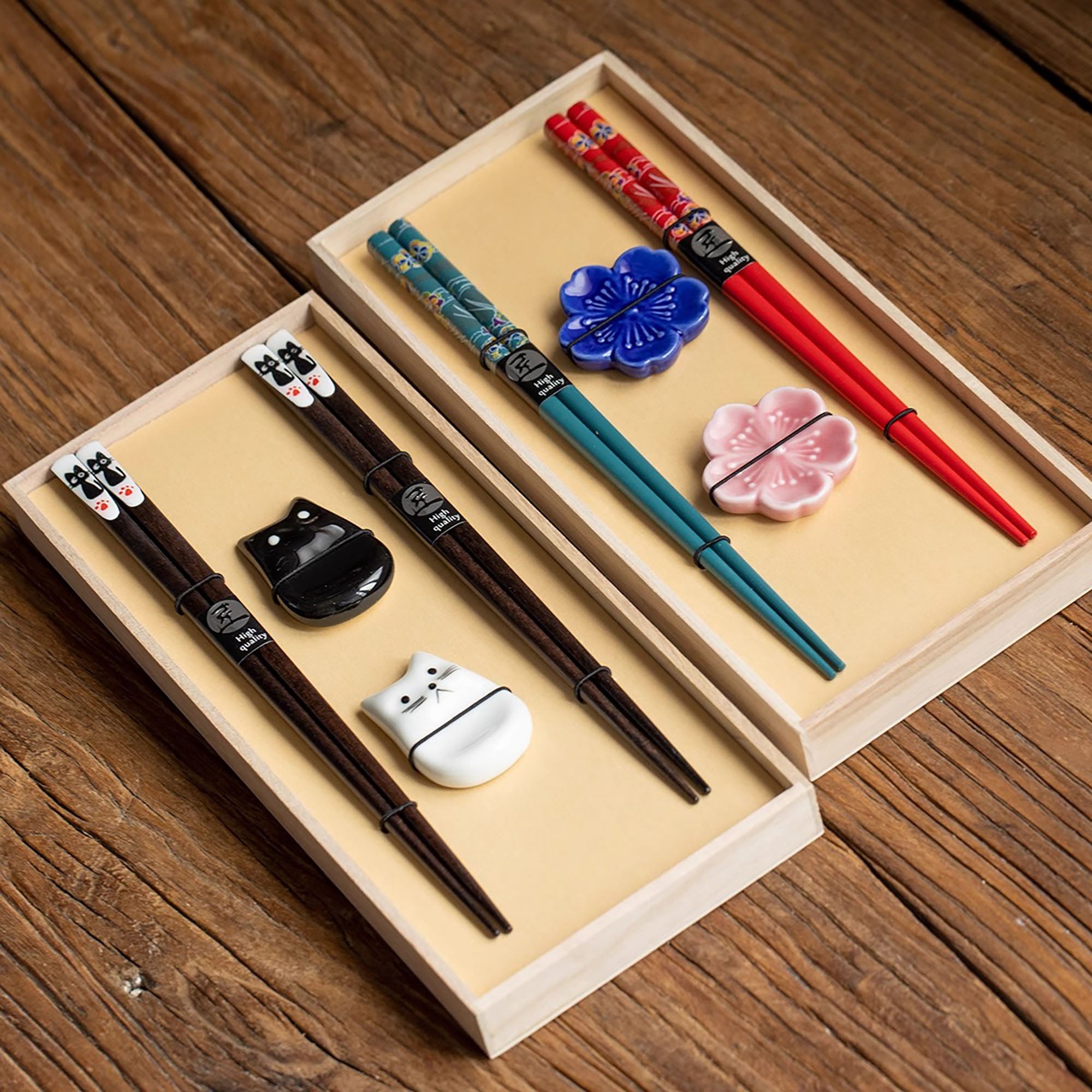 Coffret de baguettes en bois naturel Tanaka Tanahashi