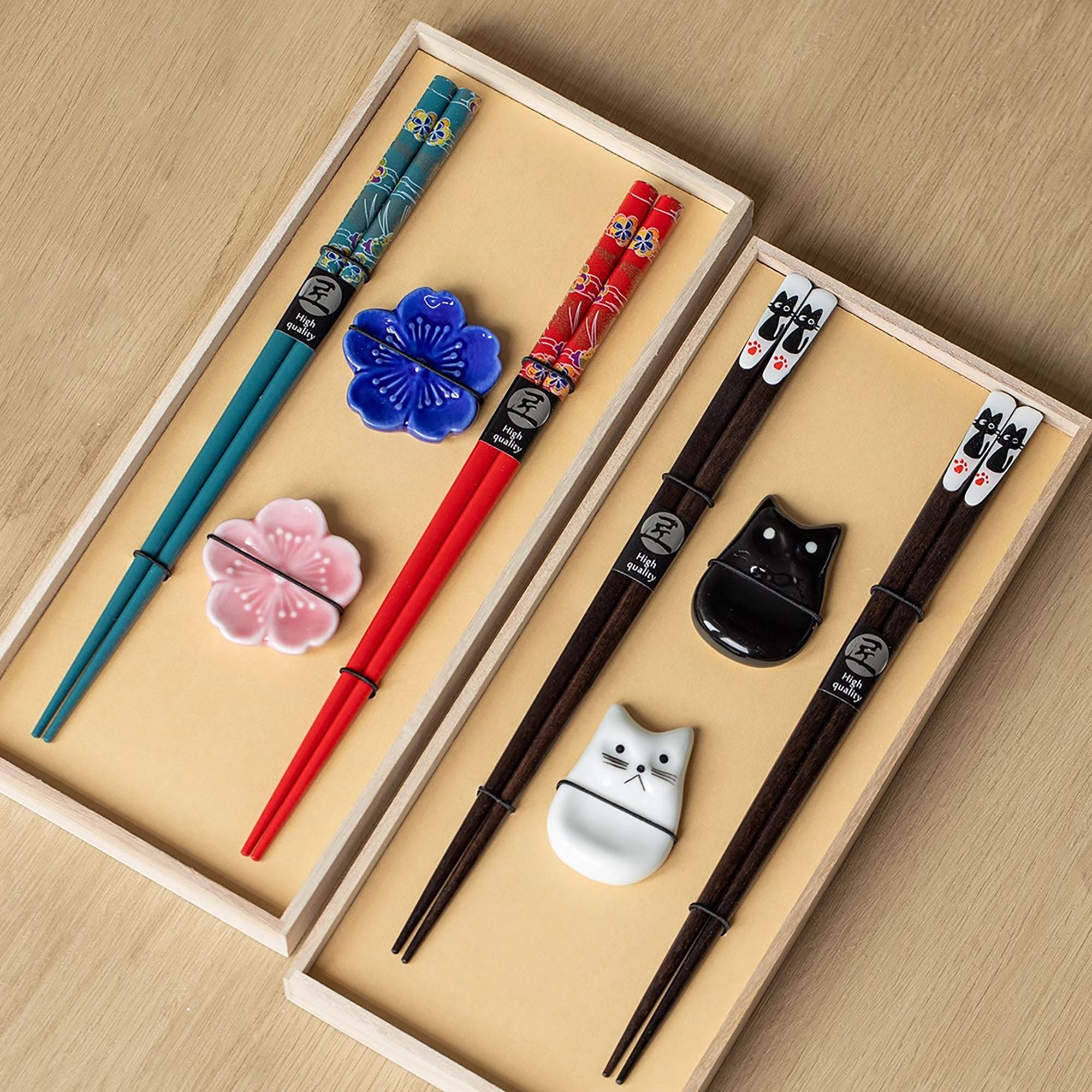 Coffret de baguettes en bois naturel Tanaka Tanahashi