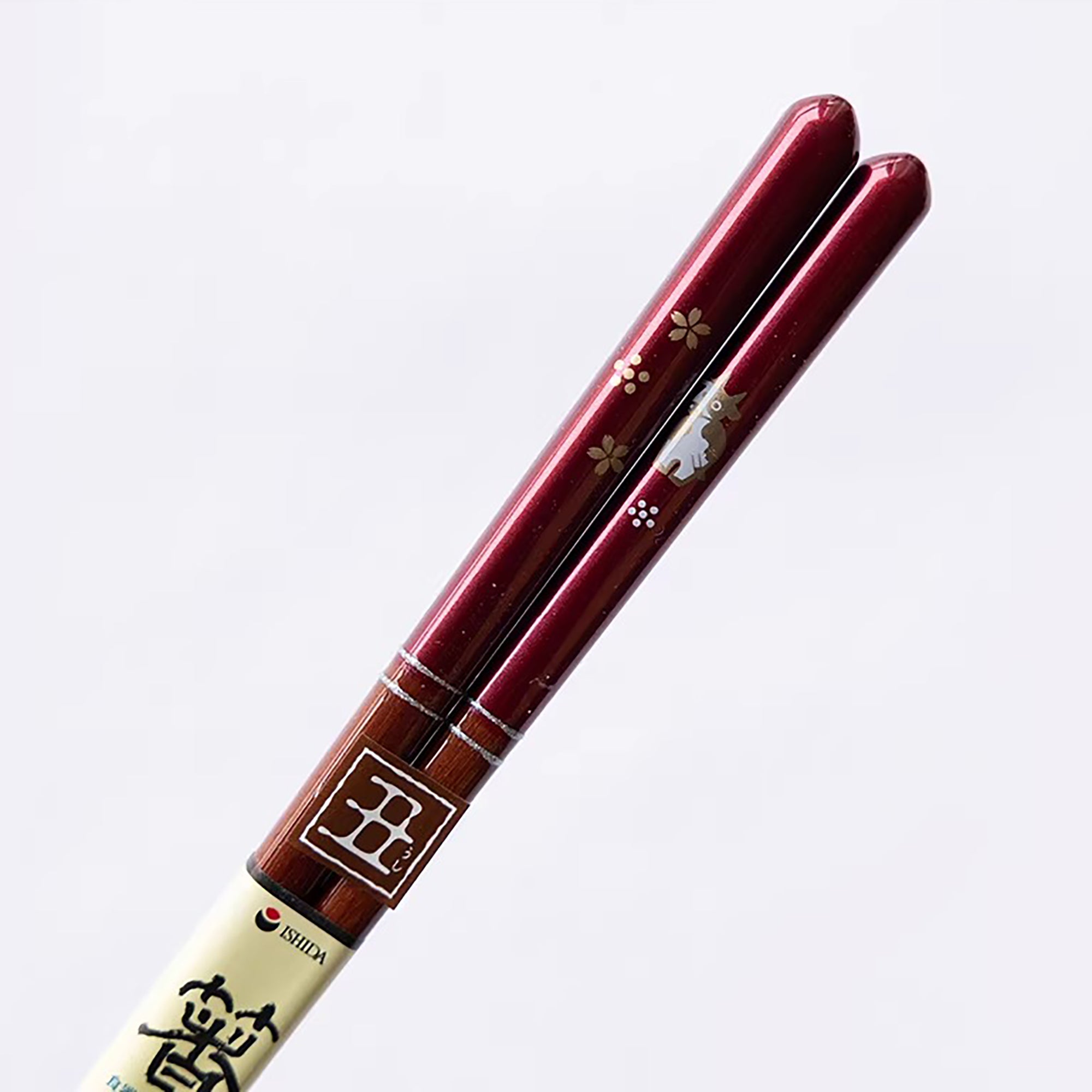 Baguettes japonaises en bois naturel rouge nacré motif zodiac