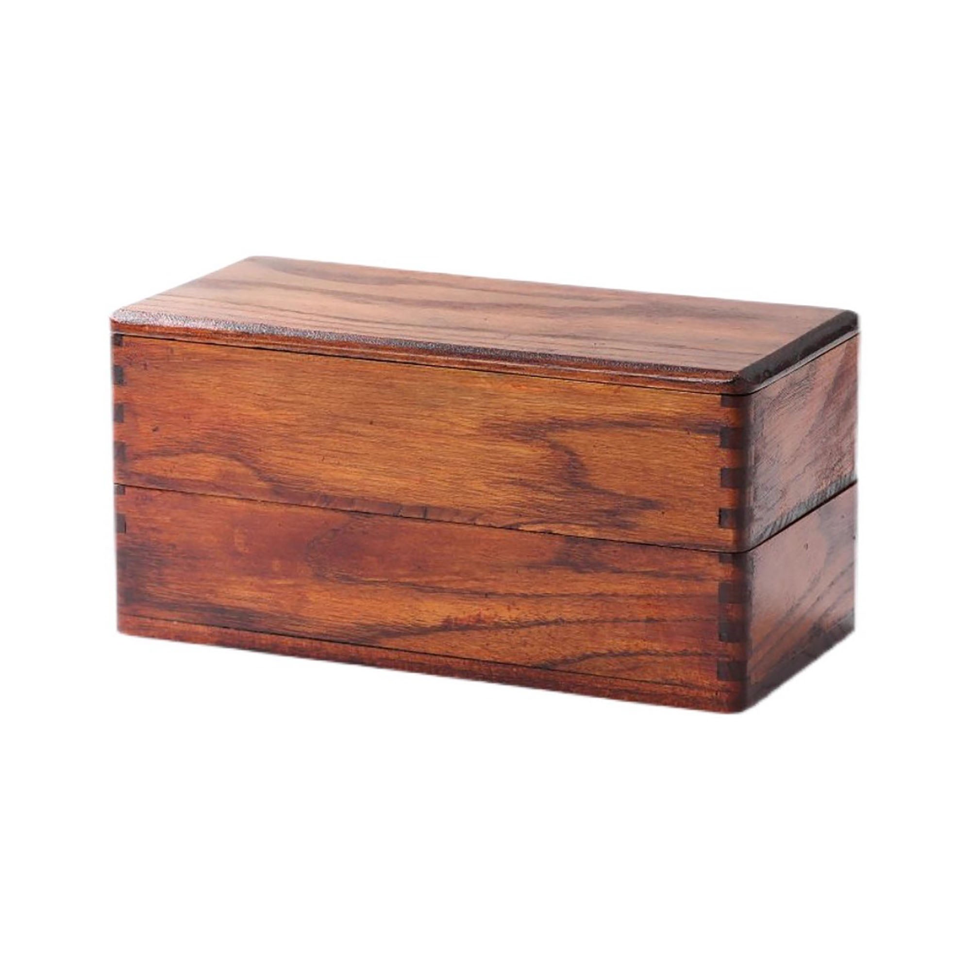 Bento à deux étages en bois avec Laque naturelle