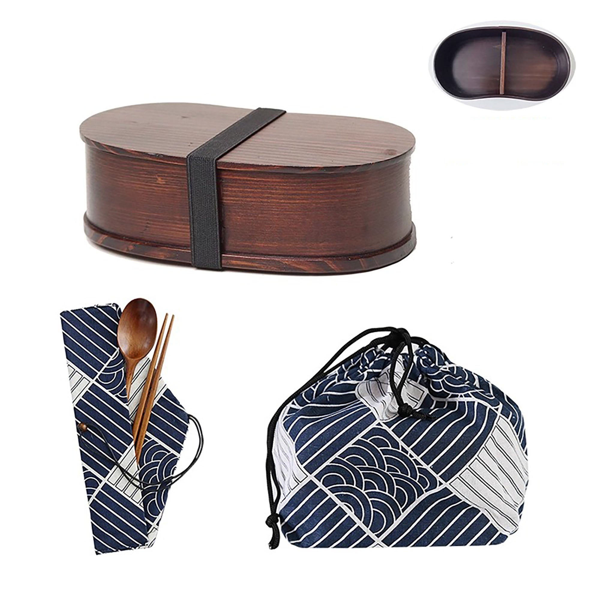 Bento en bois de cèdre avec séparateur