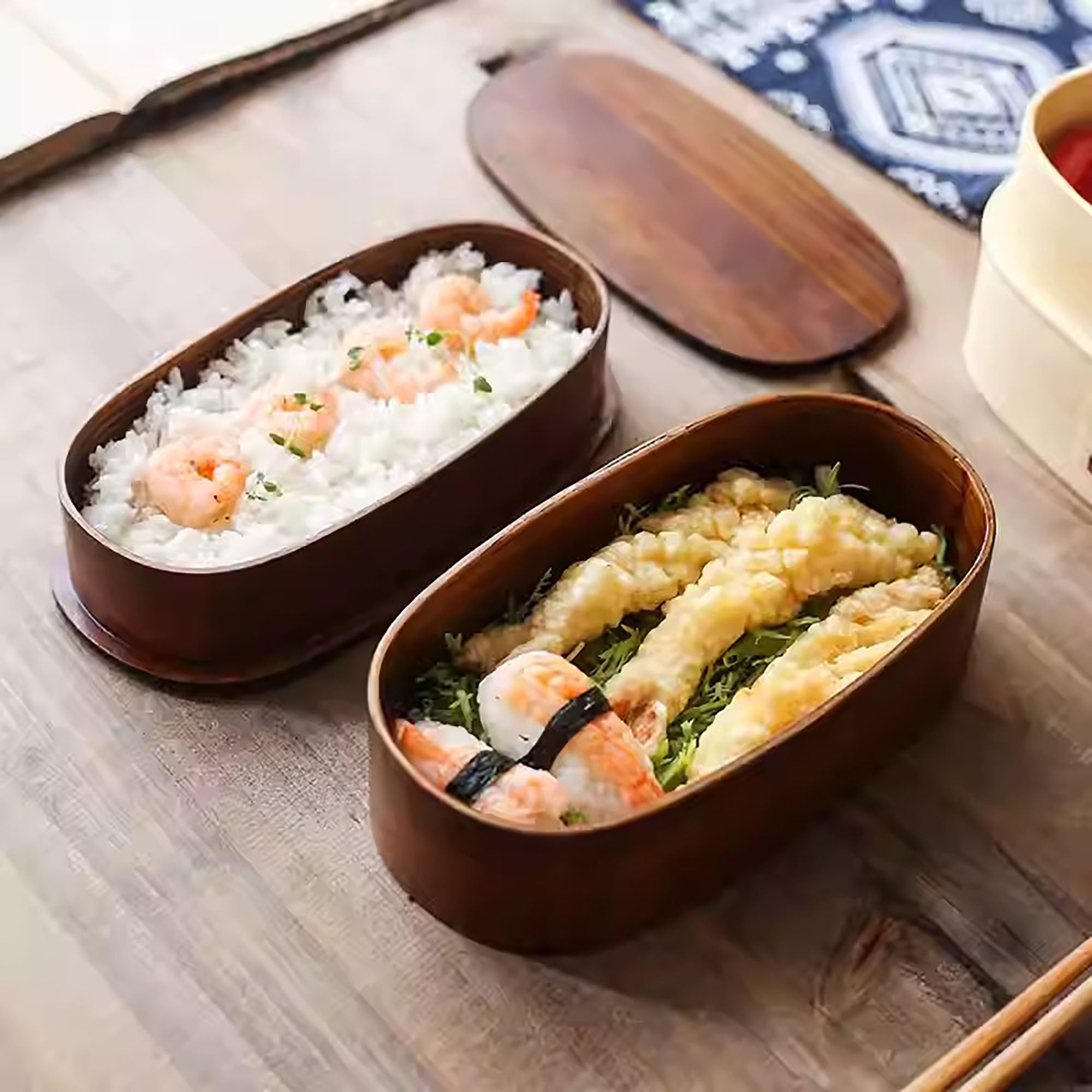 Boîte à bento deux couche artisanale en bois de cèdre style japonais