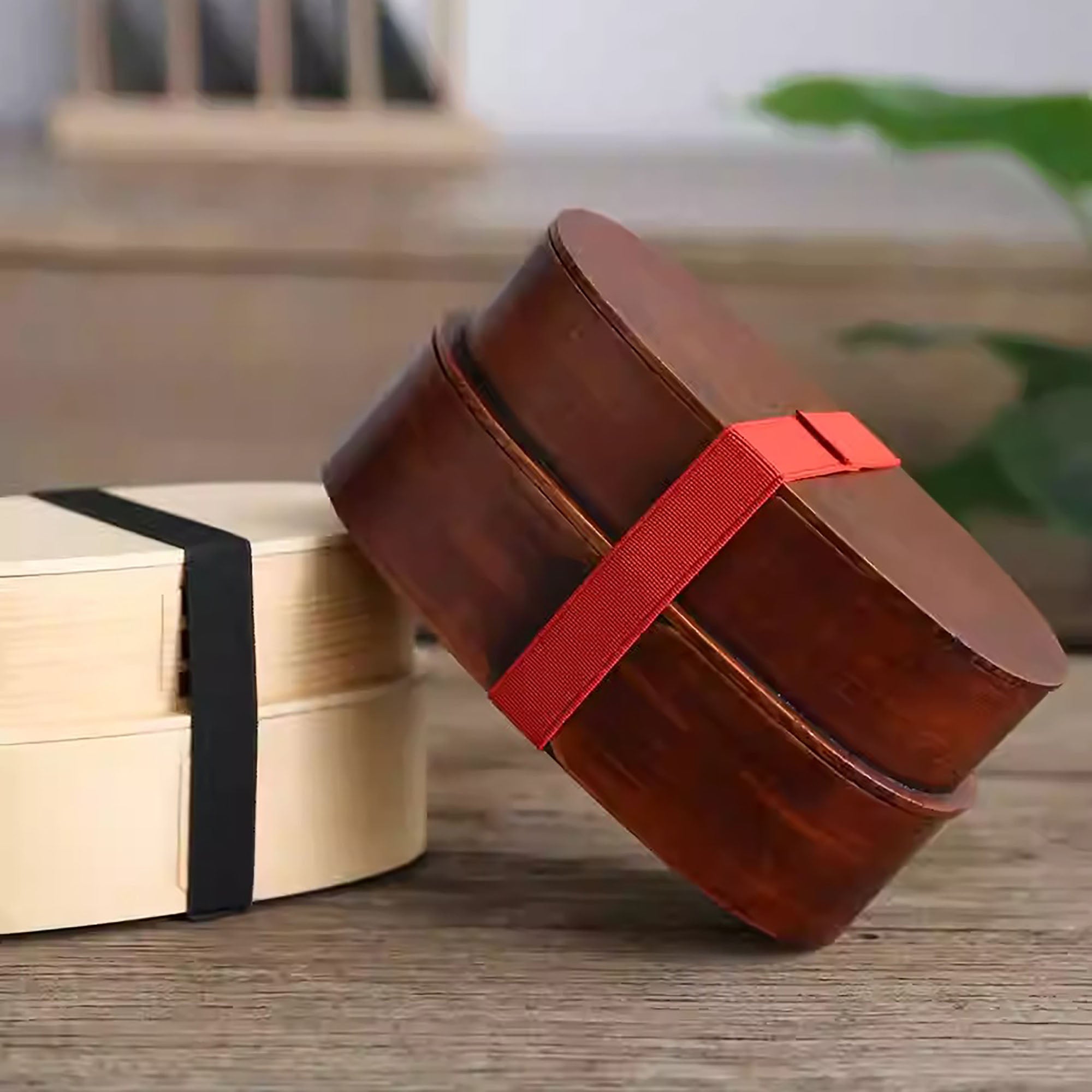 Boîte à bento deux couche artisanale en bois de cèdre style japonais