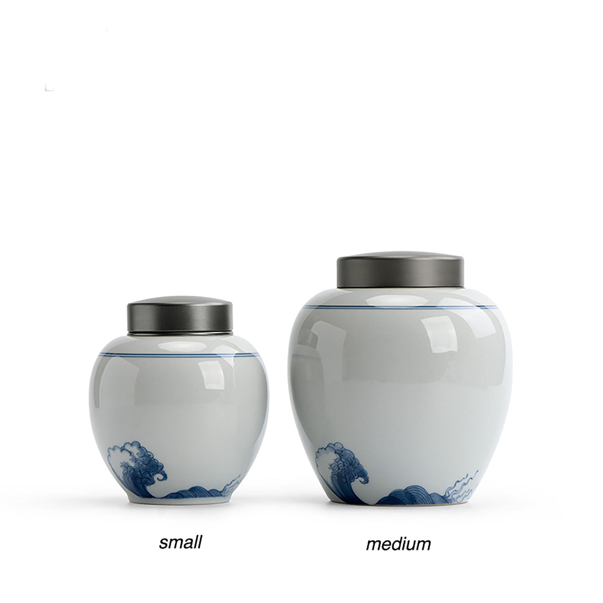 Boite à thé en porcelaine avec belle design "Écoute de la mer"