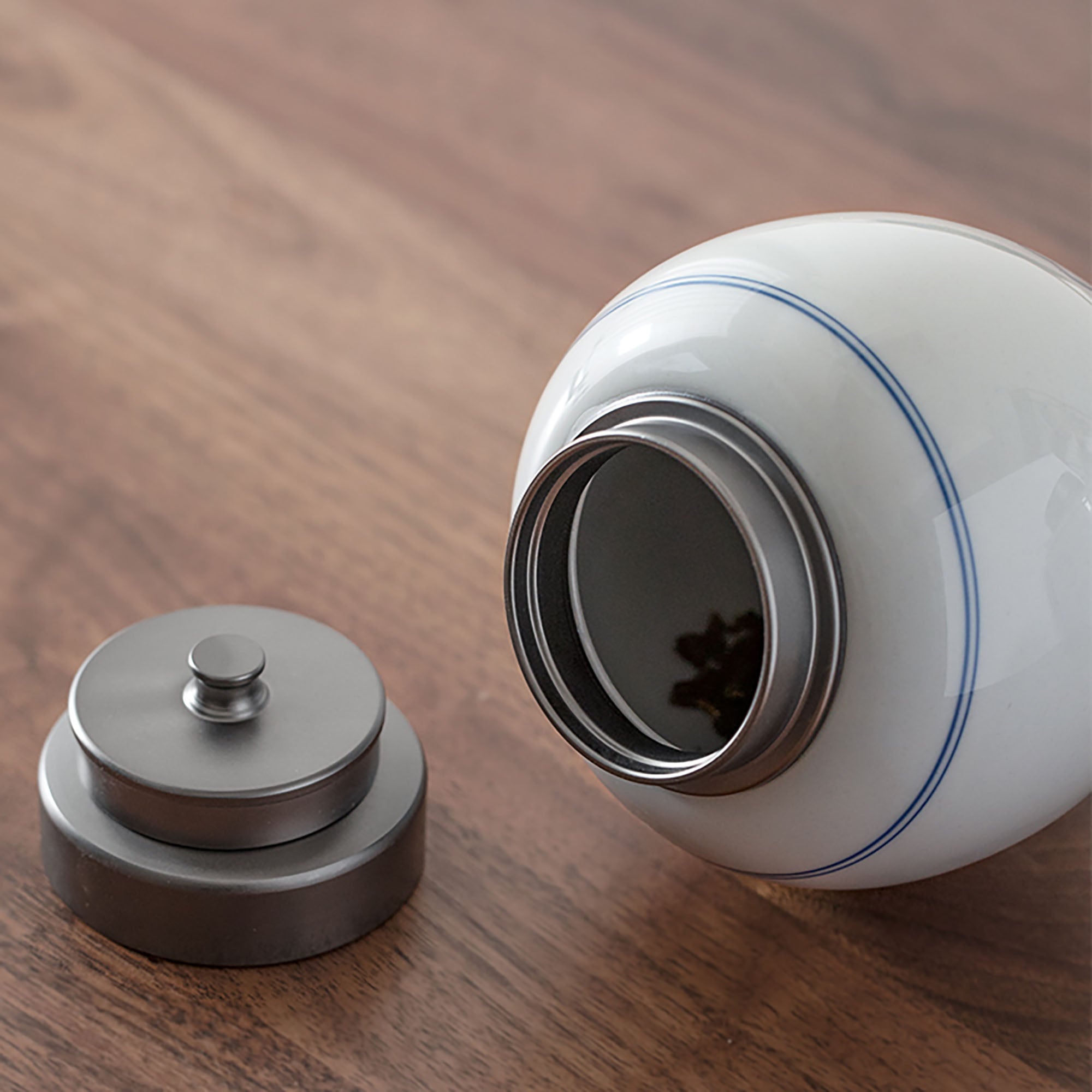 Boite à thé en porcelaine avec belle design "Écoute de la mer"