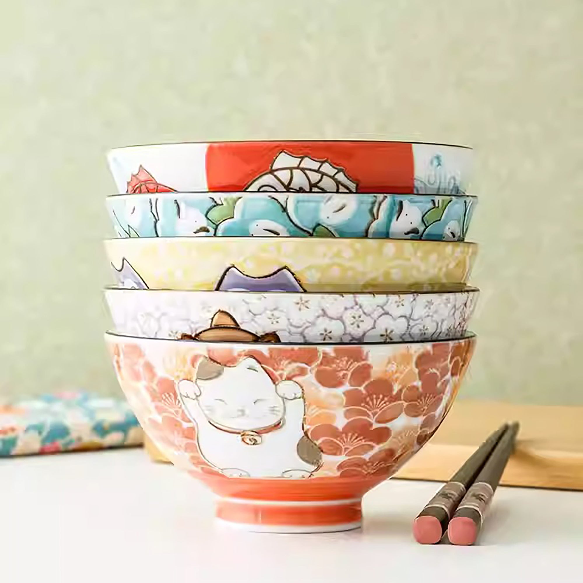 Rice bowl with cute animal designs