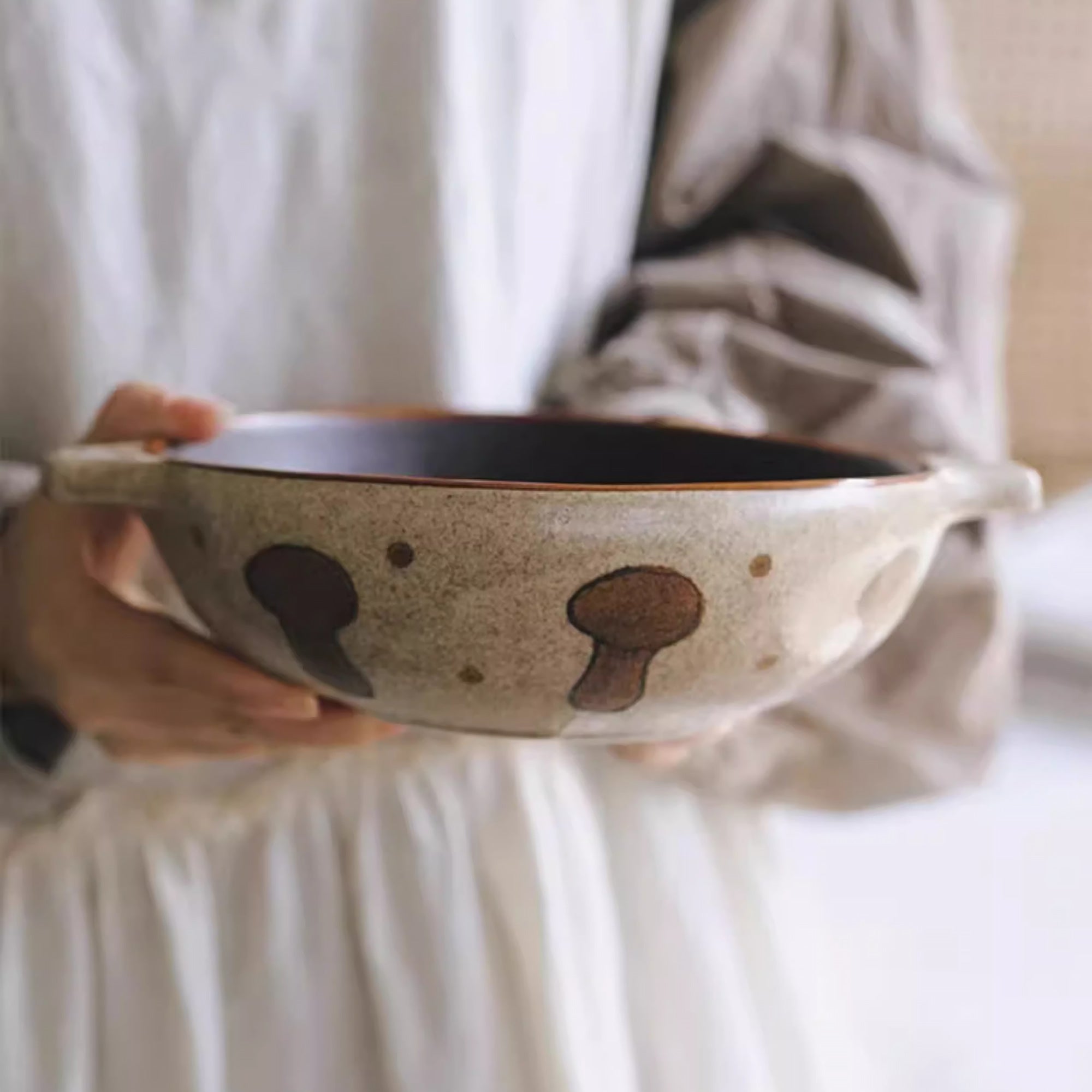 Bol en céramique champignon fait main