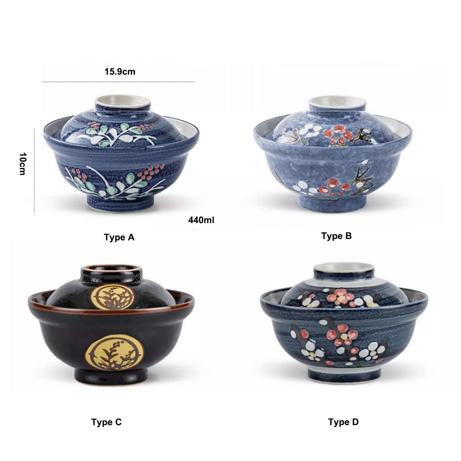 Bol en porcelaine Minoyaki avec couvercle