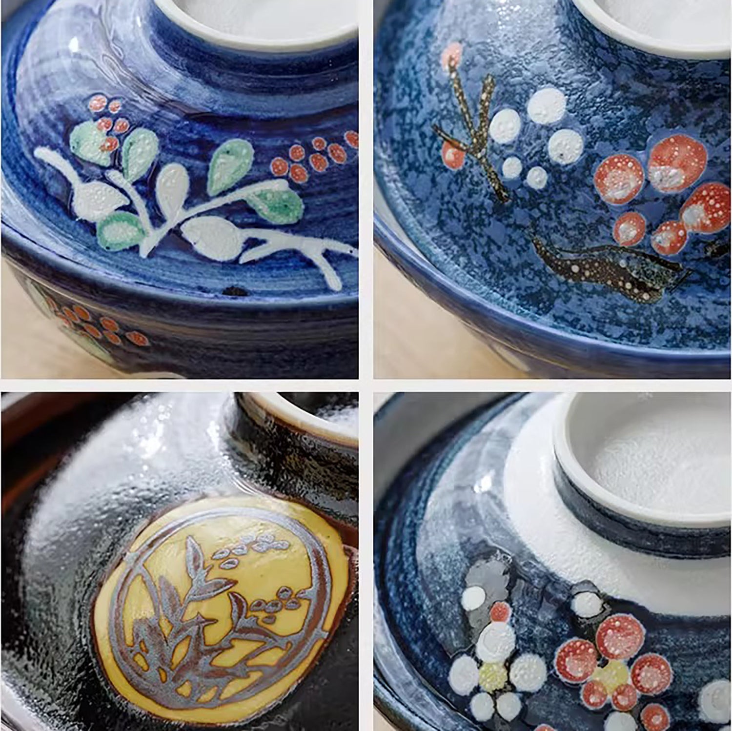 Bol en porcelaine Minoyaki avec couvercle