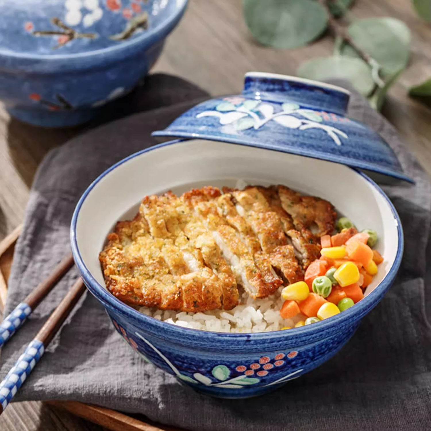 Bol en porcelaine Minoyaki avec couvercle