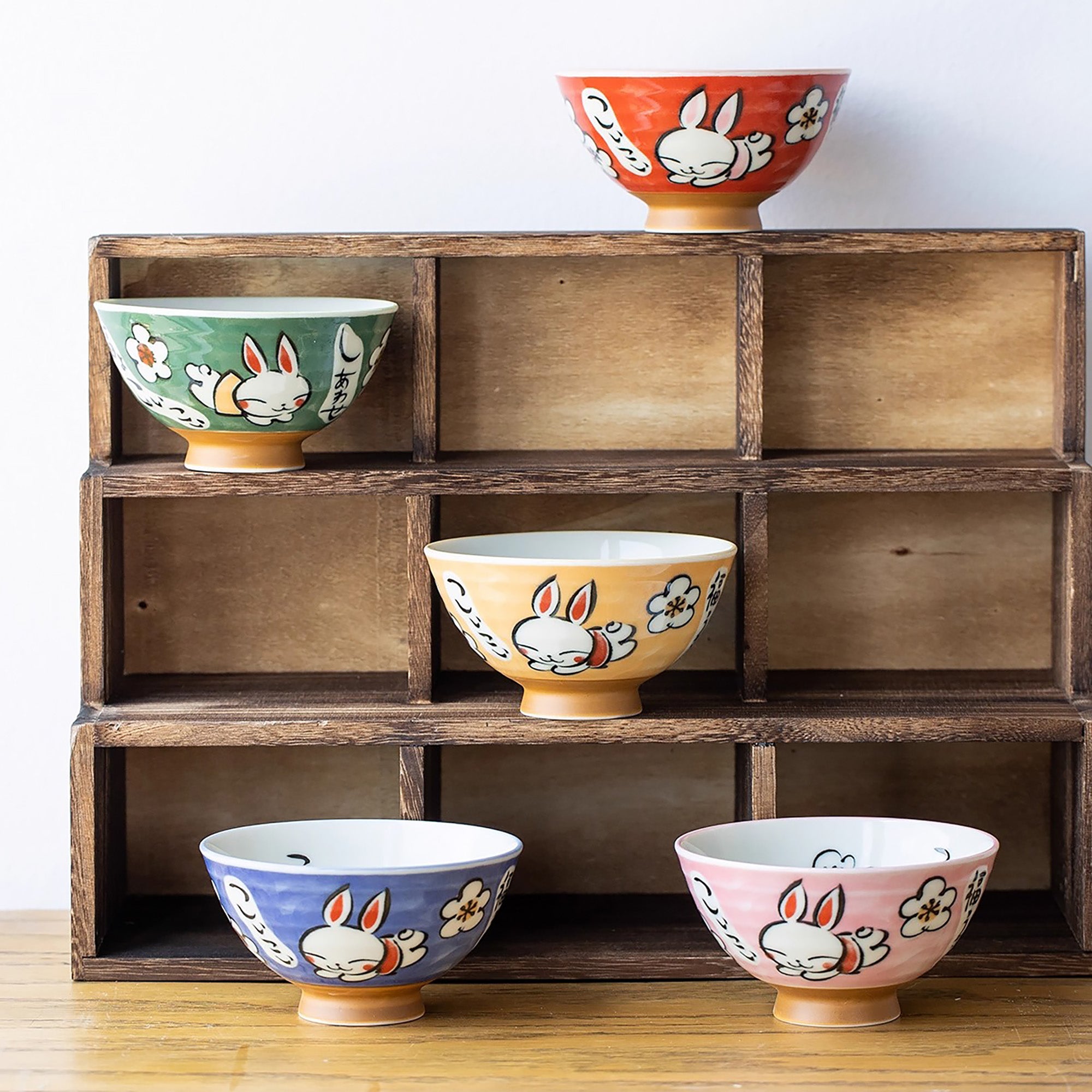 Bol Minoyaki avec motif lapin ou hortensia