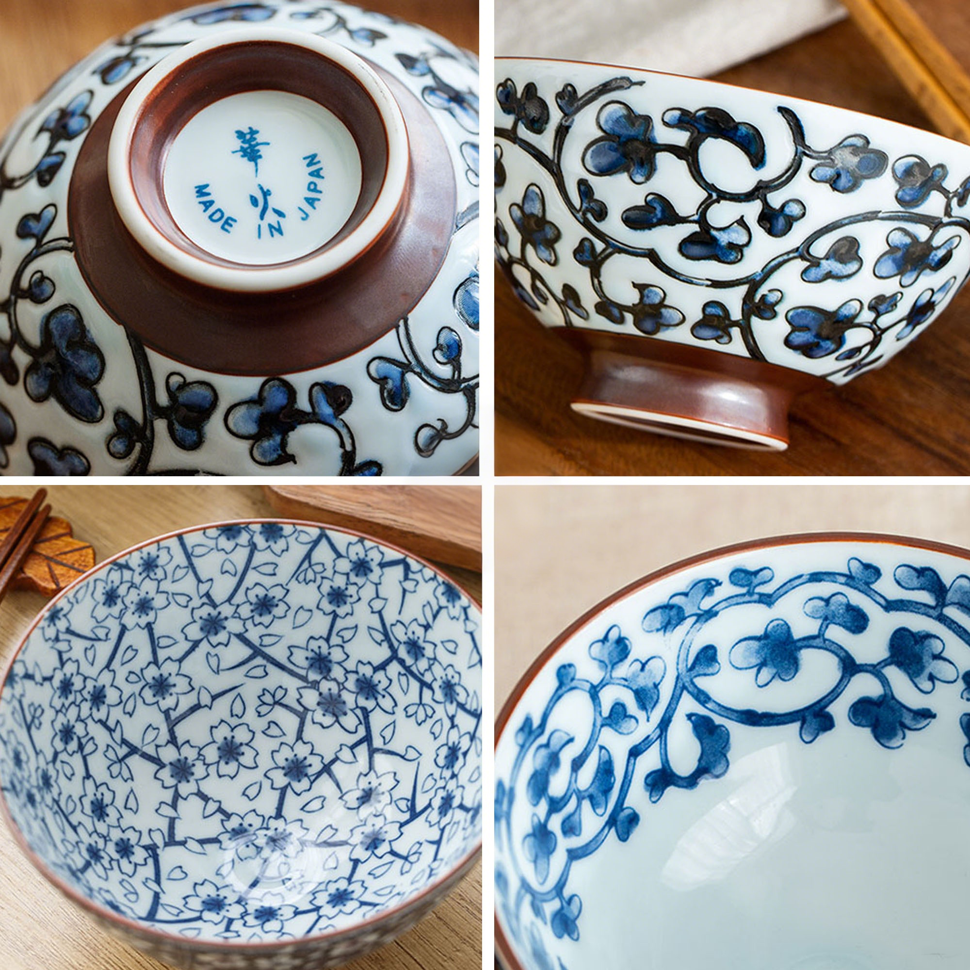 Minoyaki bowl with handcrafted design