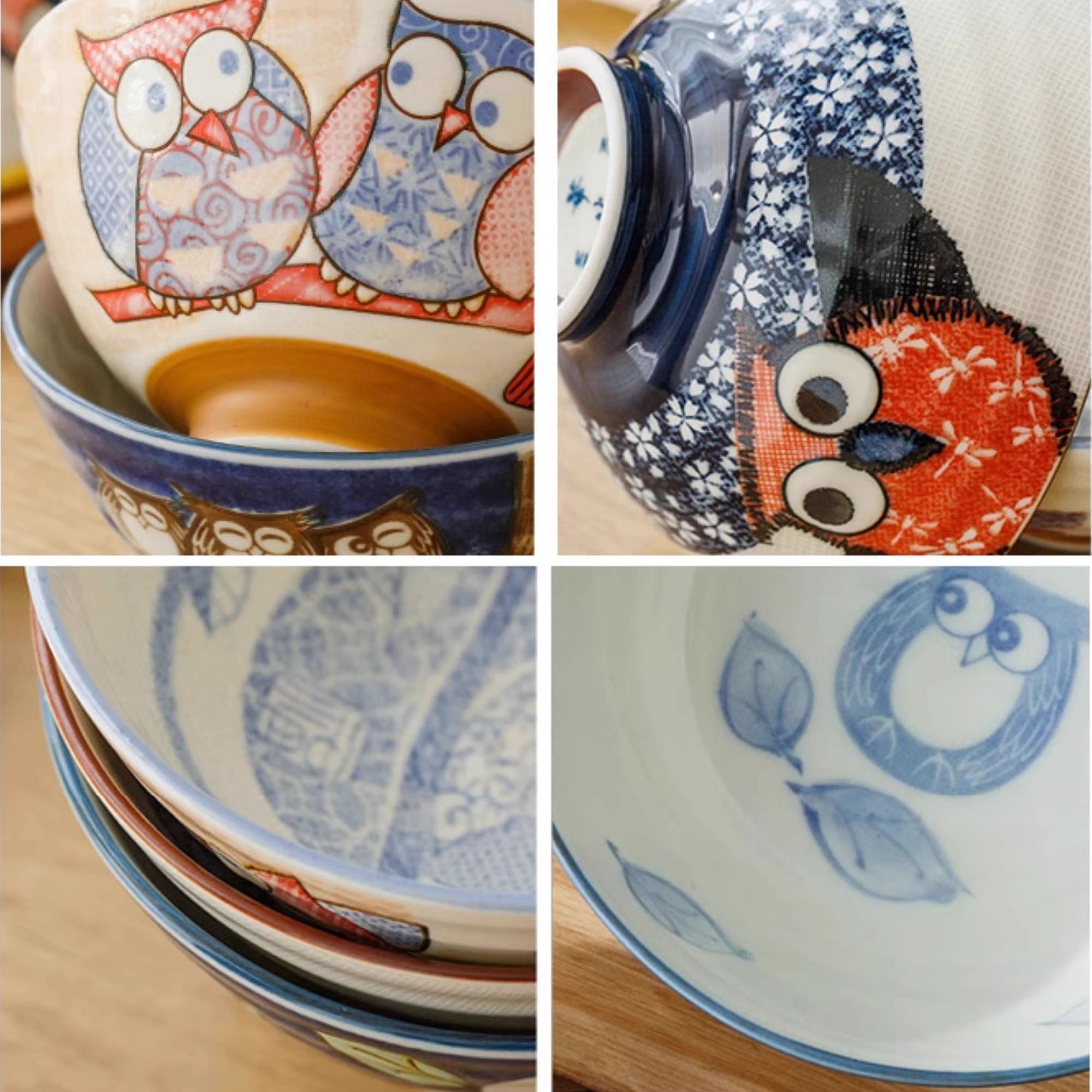 Bols à riz avec mignon dessin Hibou