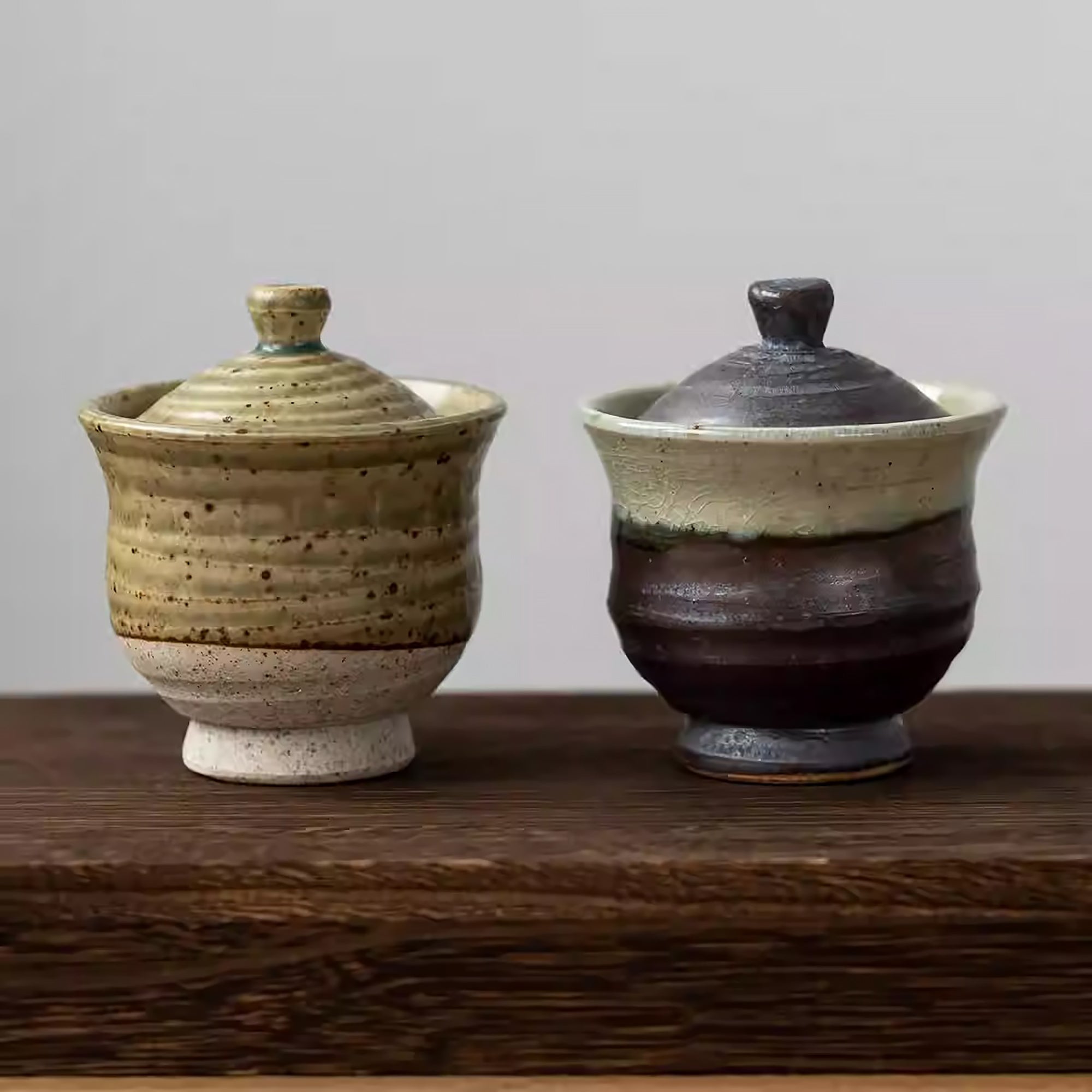 Tasse à thé en grès artisanal Setoyaki du style Iriyama