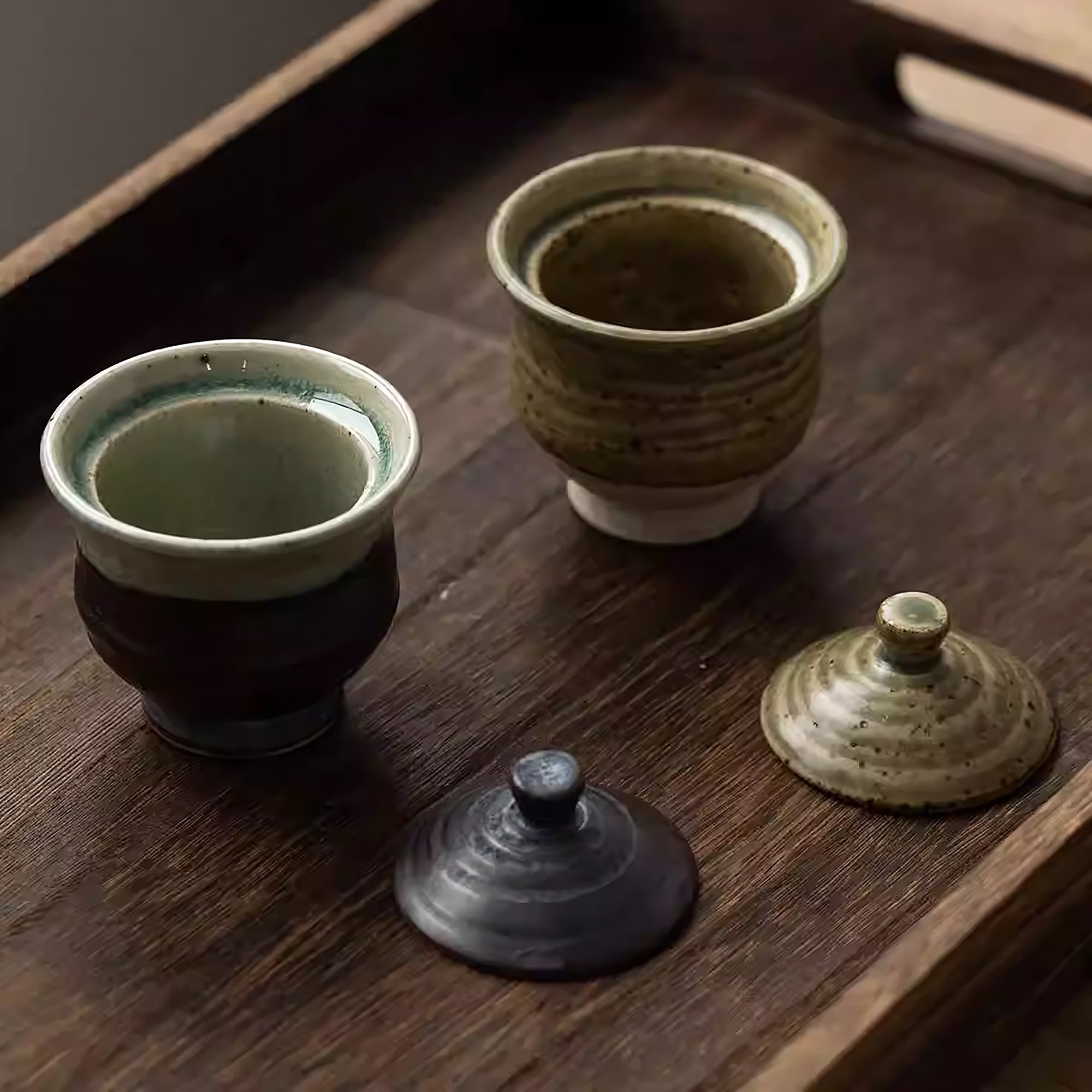 Tasse à thé en grès artisanal Setoyaki du style Iriyama