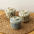 Bol en céramique Mino-yaki avec couvercle et Motif Tokusa vintage