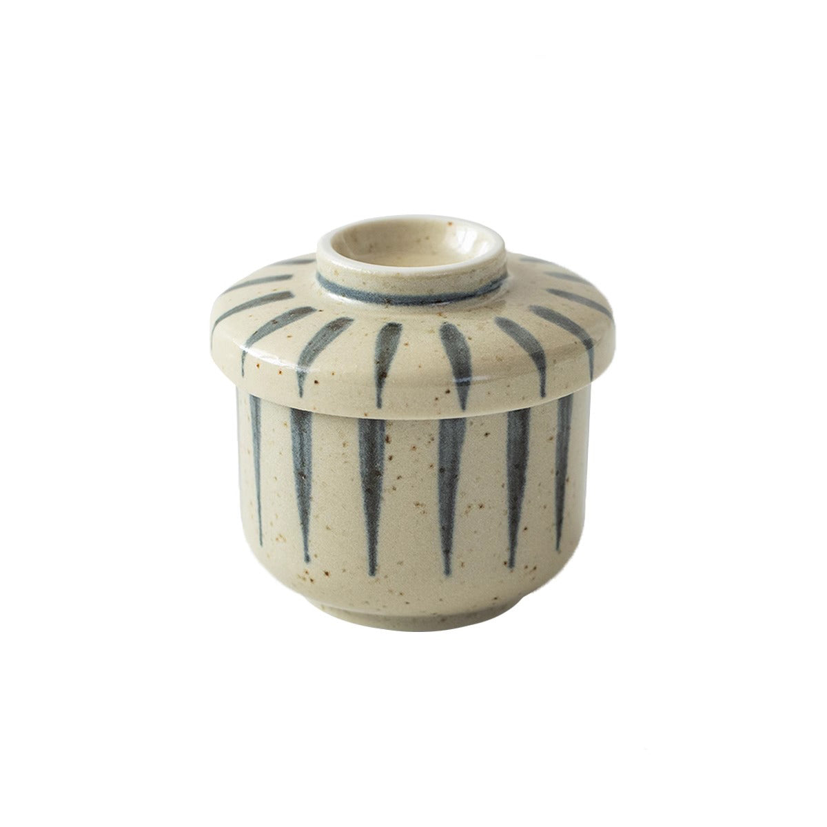 Bol en céramique Mino-yaki avec couvercle et Motif Tokusa vintage