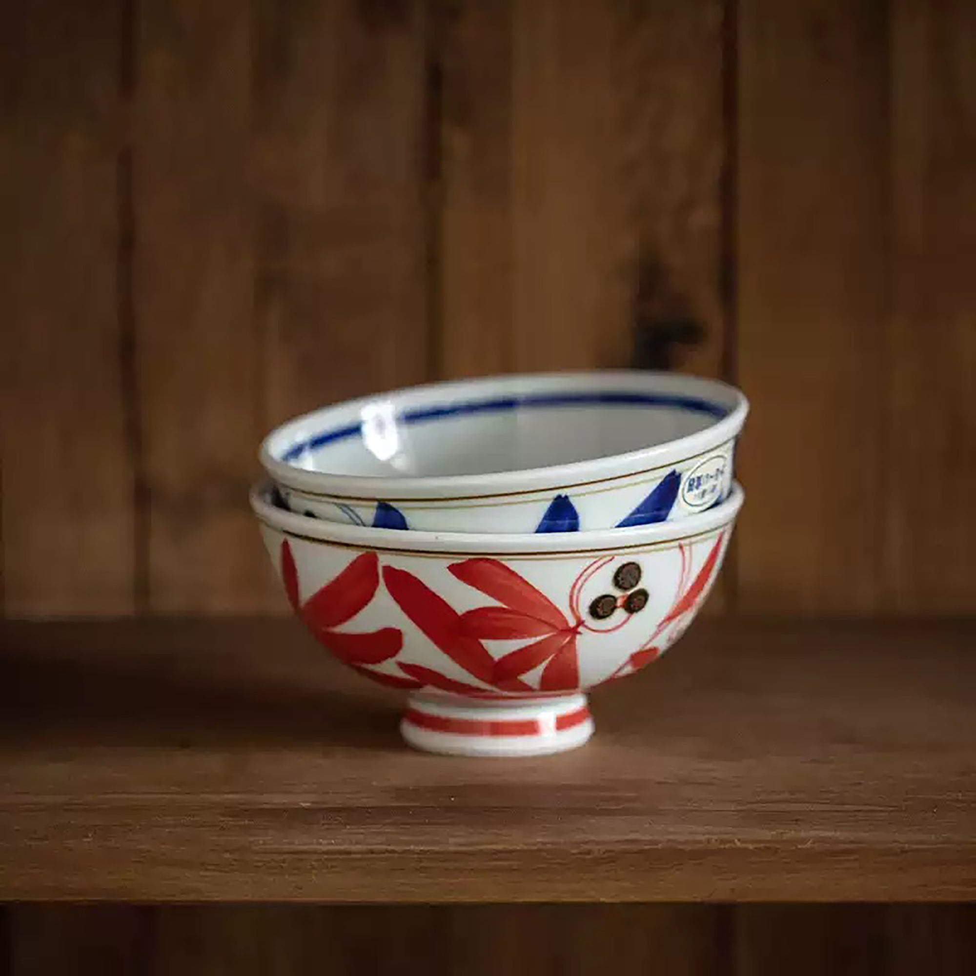 Bol en porcelaine Mino-yaki Issei décor feuilles ondoyantes