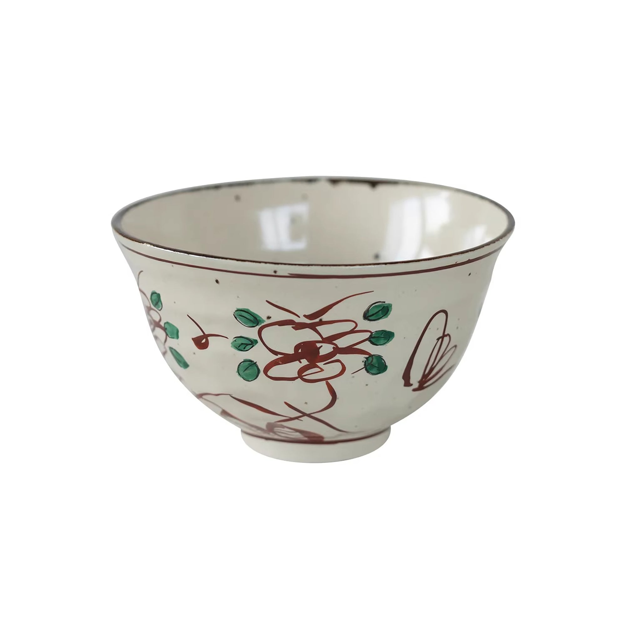 Bol à ramen Setoyaki Akae motif floral traditionnel