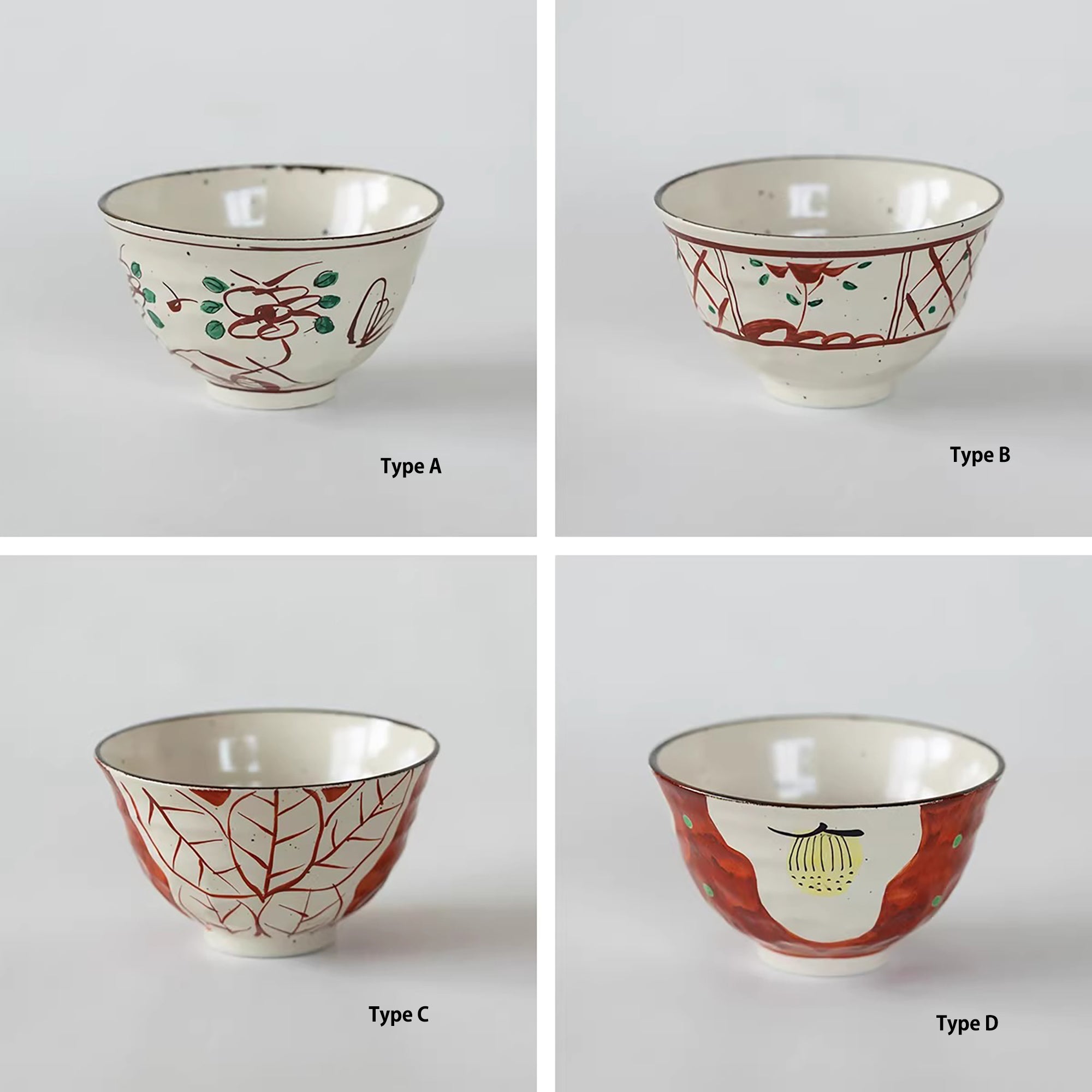 Bol à ramen Setoyaki Akae motif floral traditionnel