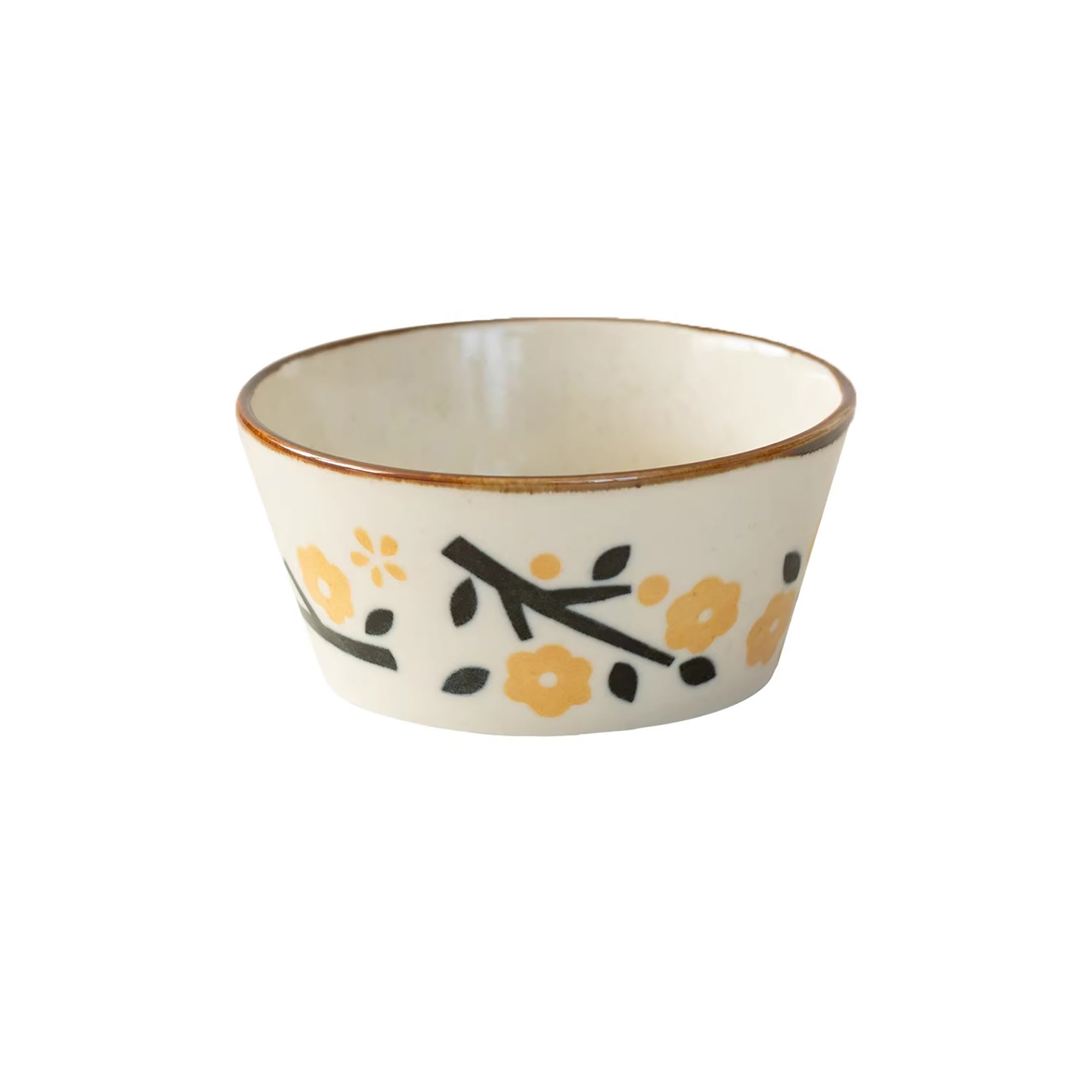 Bol Minoyaki en céramique motif fleurs et oiseaux