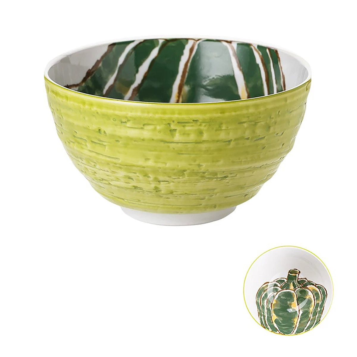 Bol en céramique Minoyaki à motifs de légumes