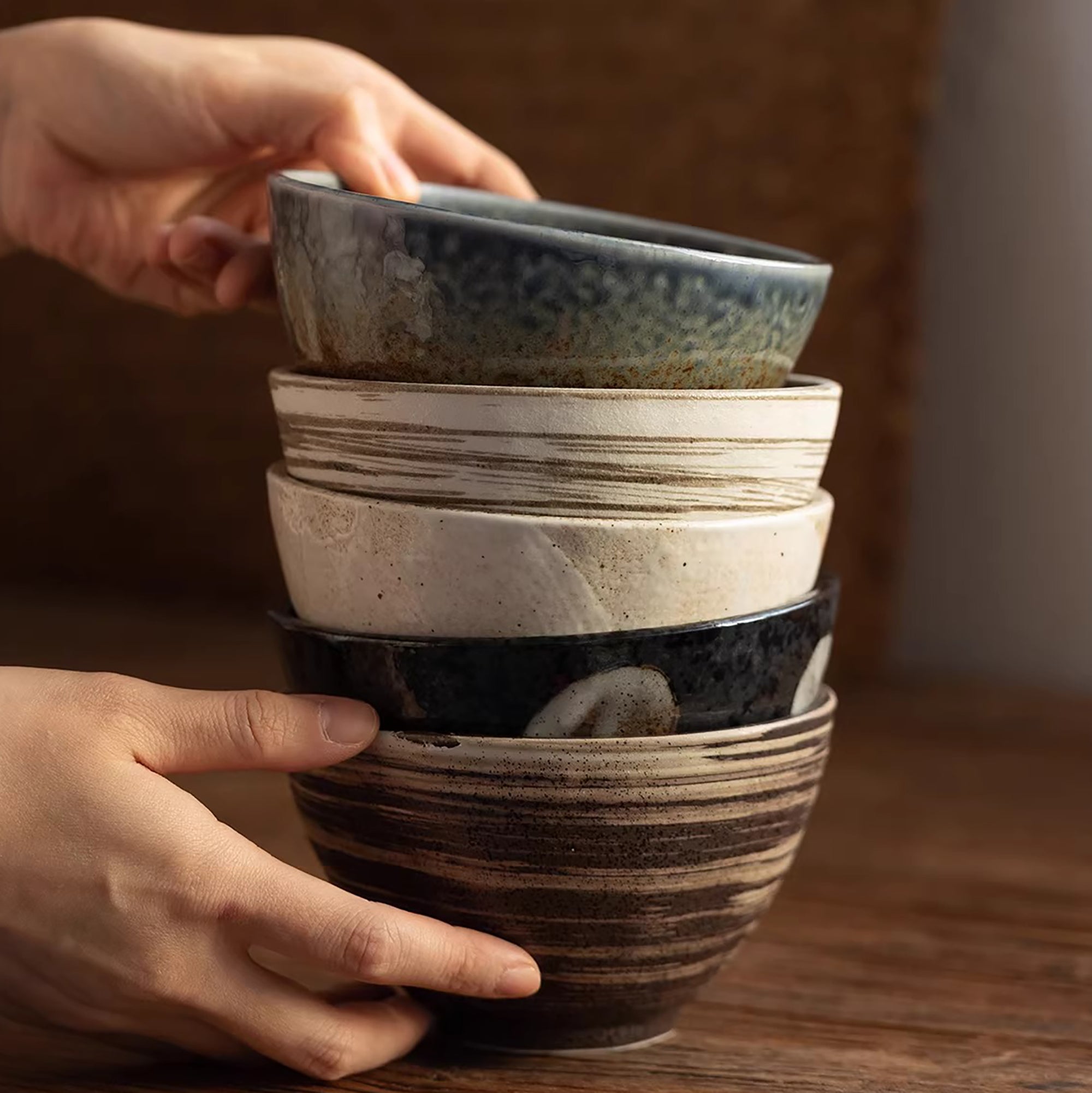 Bol Minoyaki en grès style minimaliste japonais