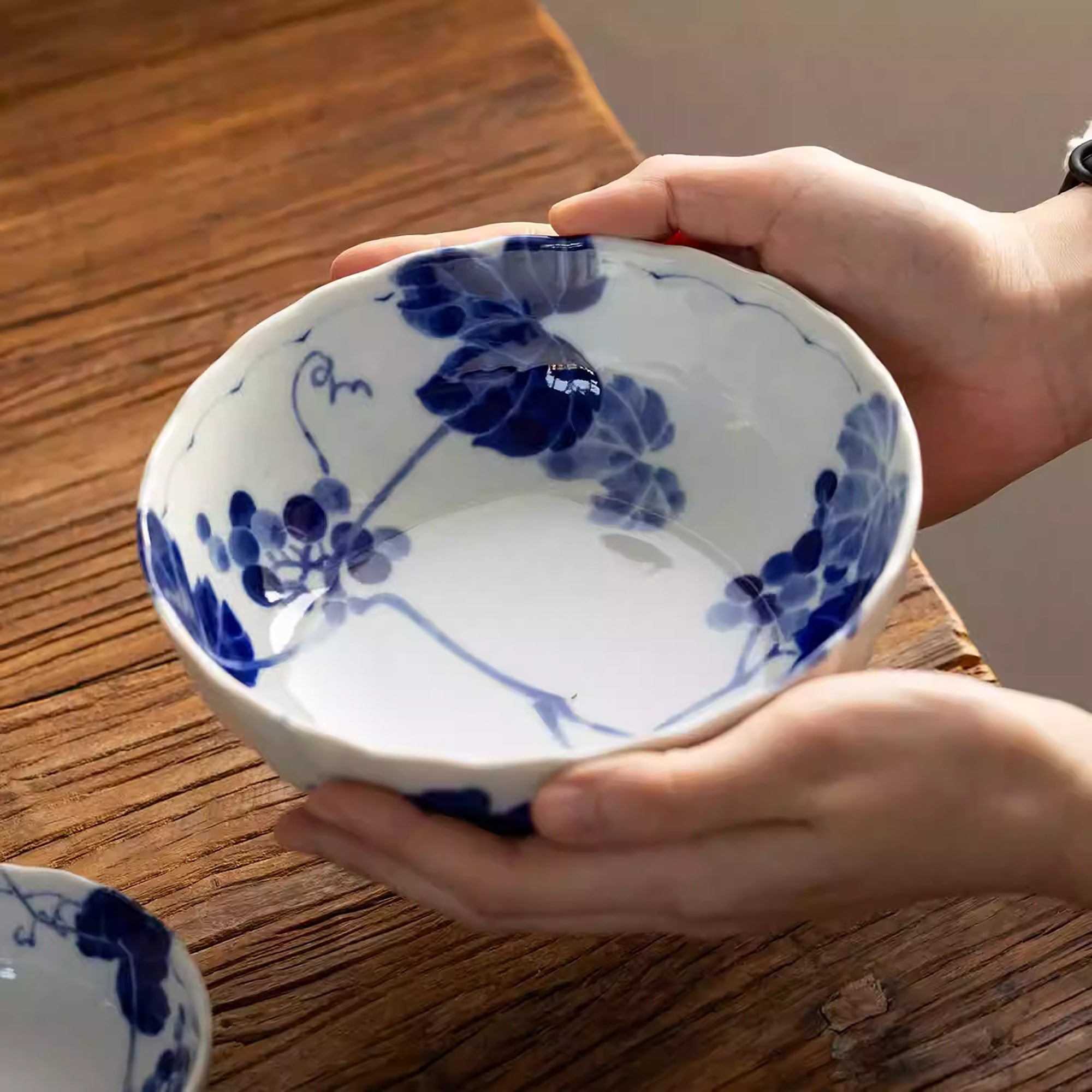 Bol Minoyaki motif raisin peint à la main