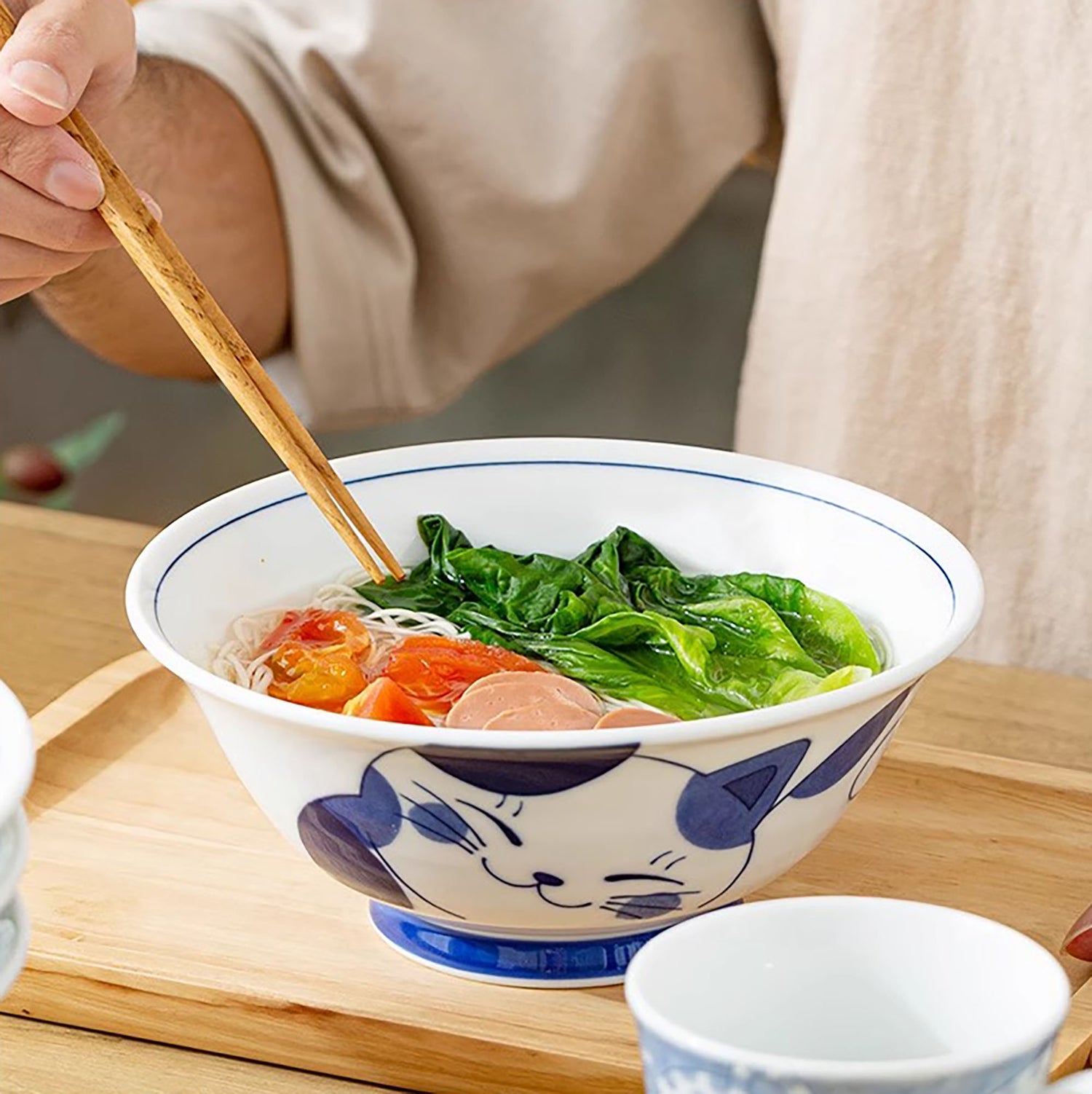 Bols ramen avec chat design