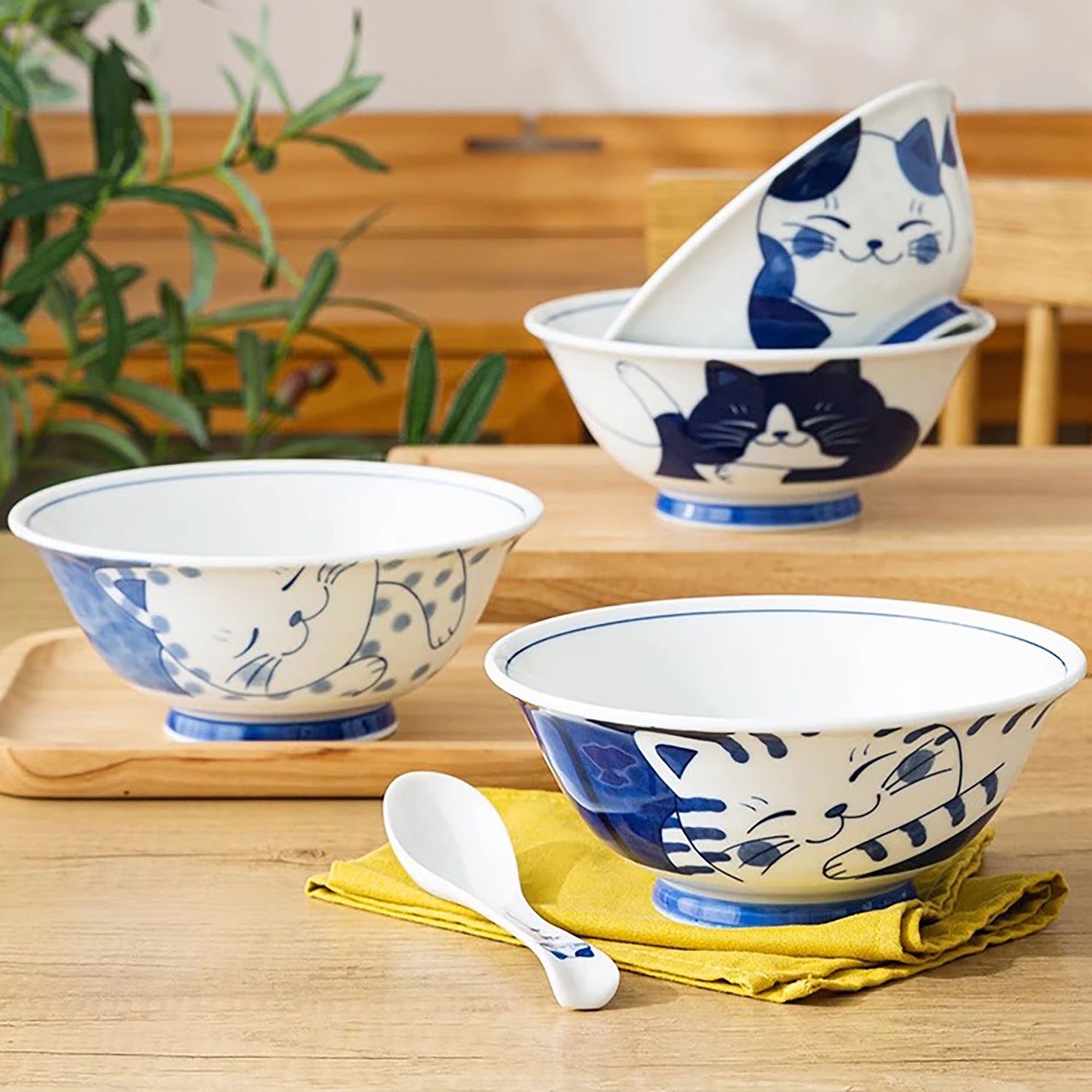 Bols ramen avec chat design