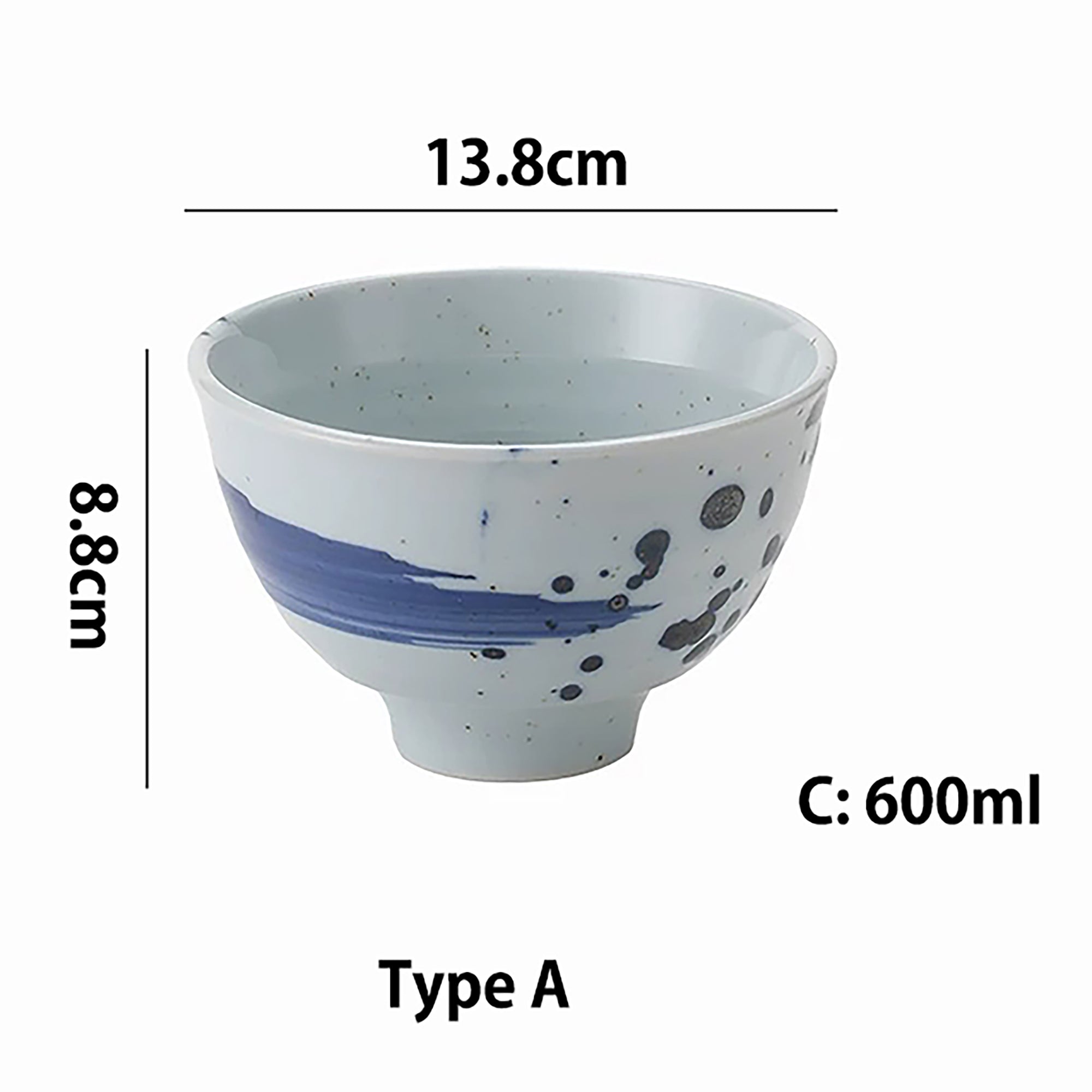 Bol japonais Hatsuichi décor soufflé sumi-e en porcelaine