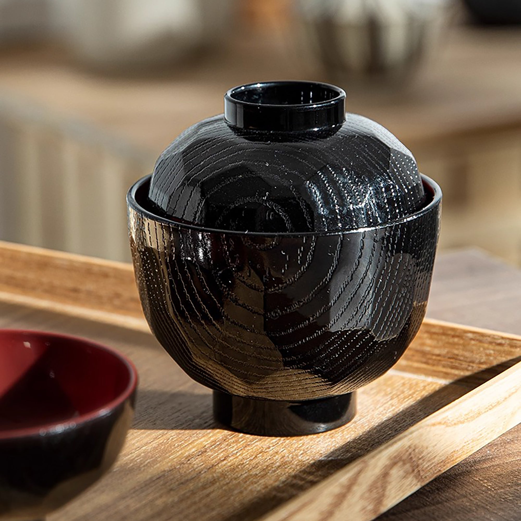 Bol à soupe Style laqué Yamanaka avec couvercle